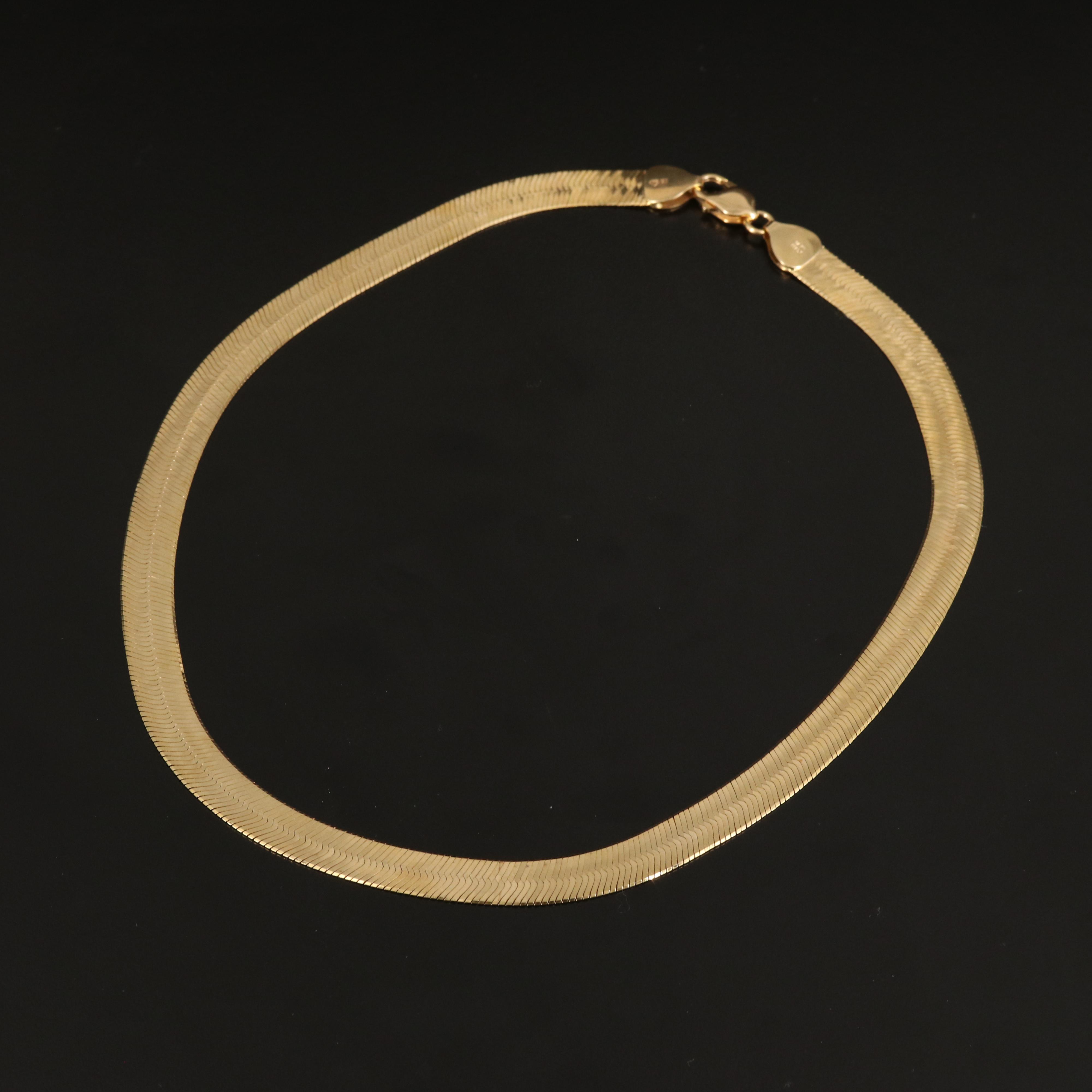 14K Herringbone Chain Necklace