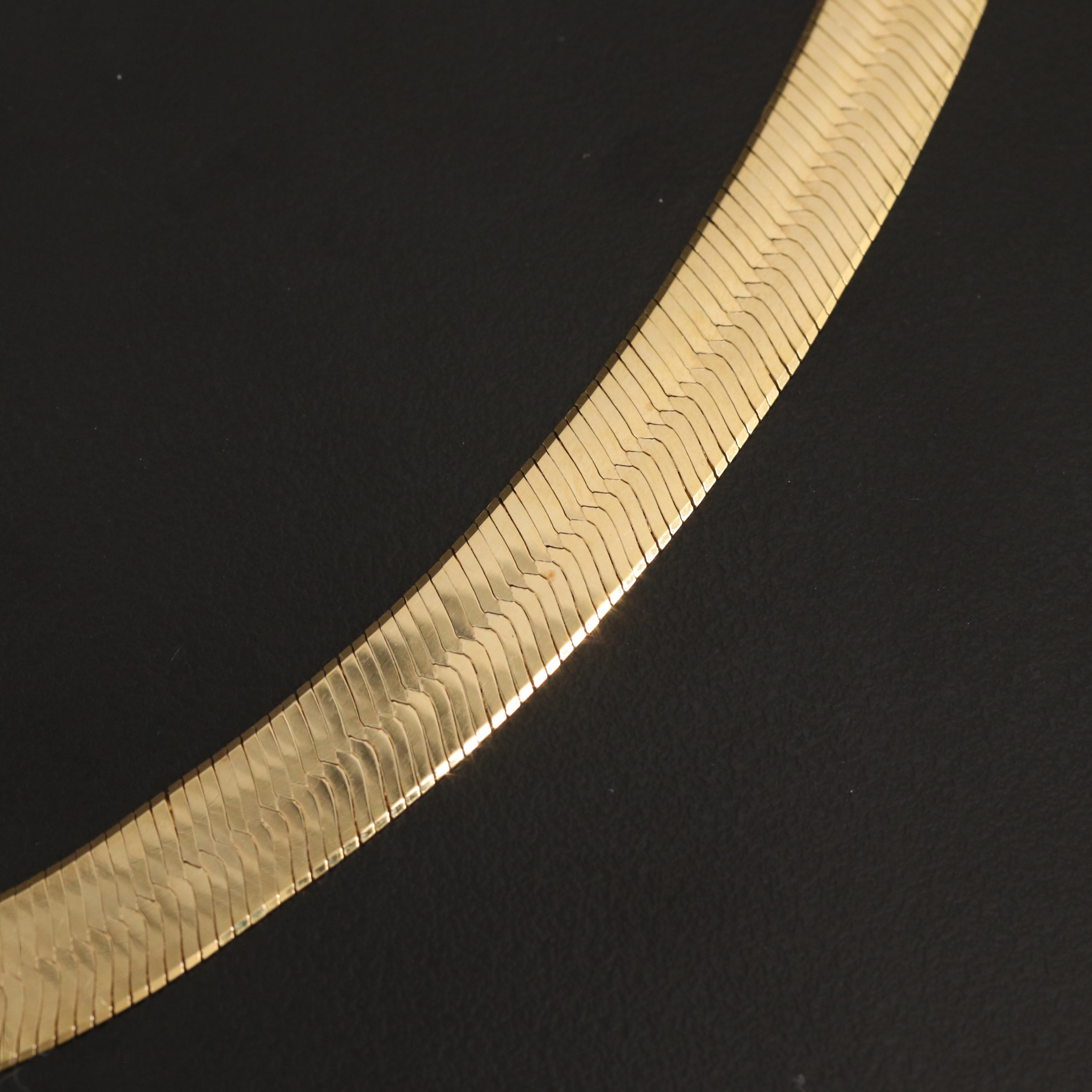 14K Herringbone Chain Necklace