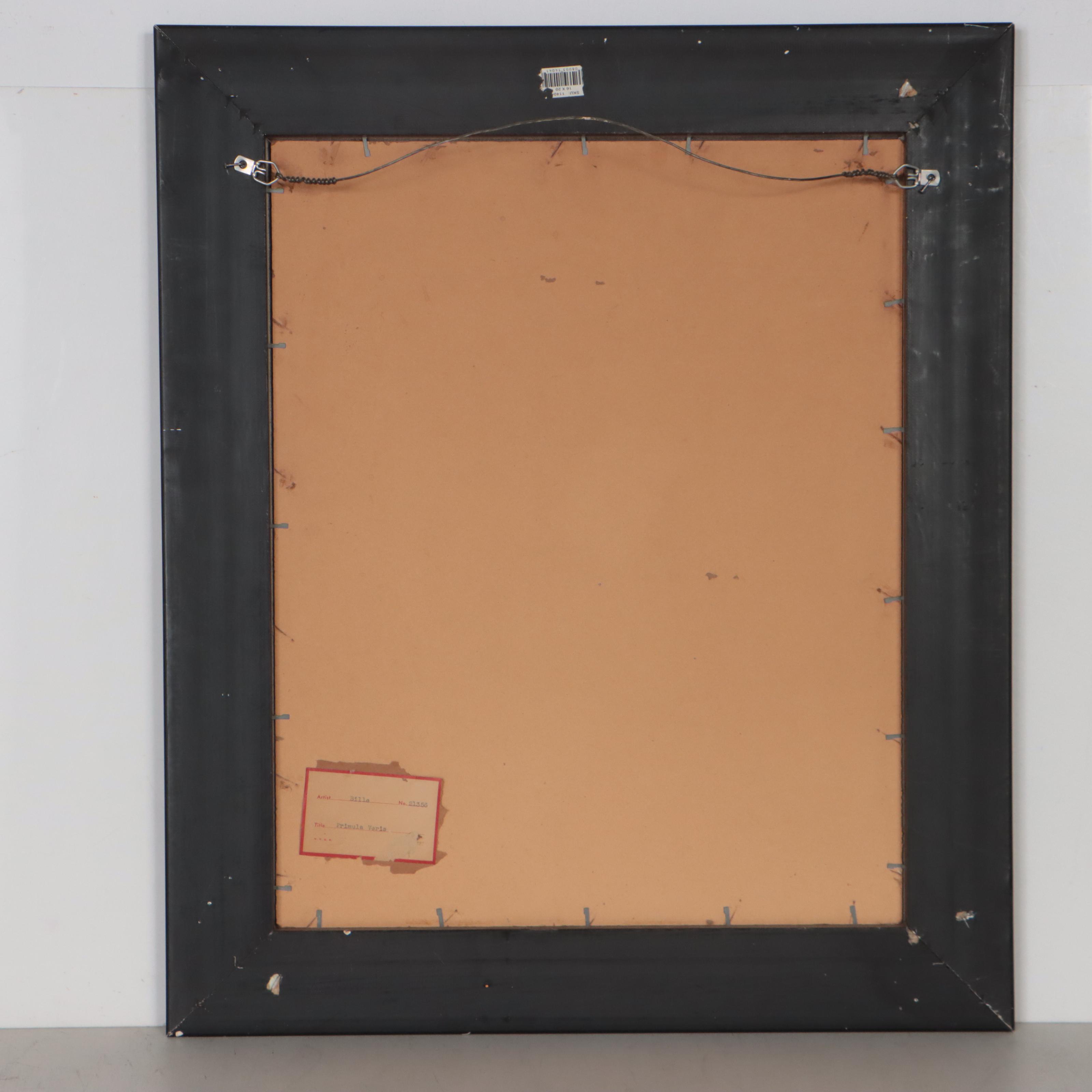 Embellished Lithograph After Jacques Bille of Floral Still Life "Primula Veris"