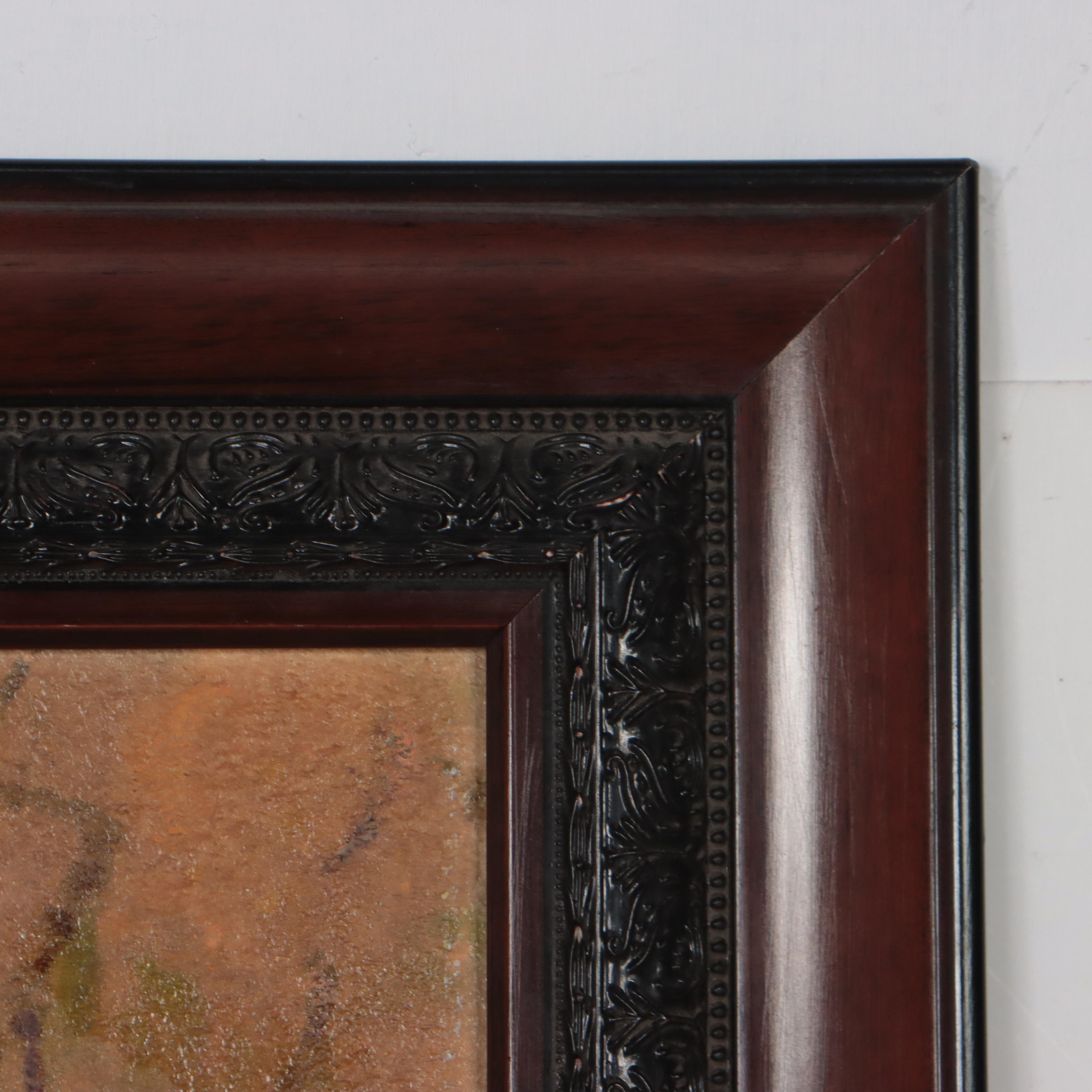 Embellished Lithograph After Jacques Bille of Floral Still Life "Primula Veris"