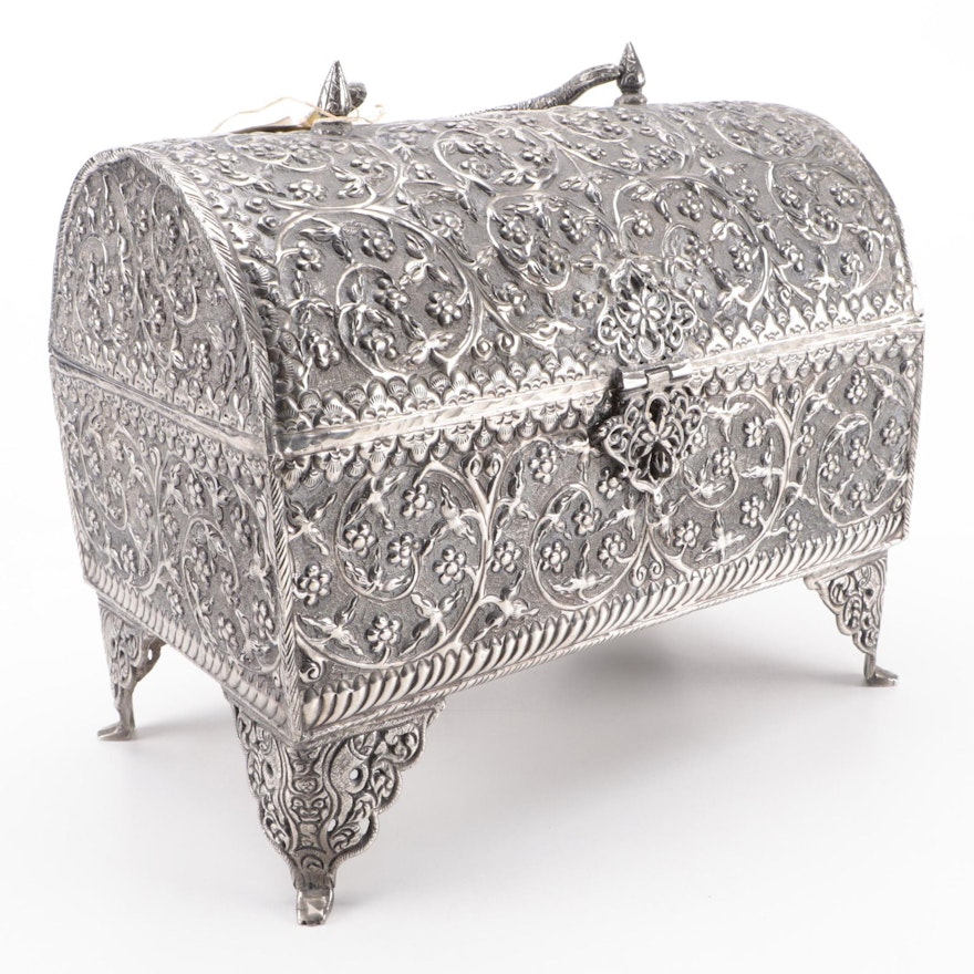 Indo-Persian Silvered Metal Dowry Chest