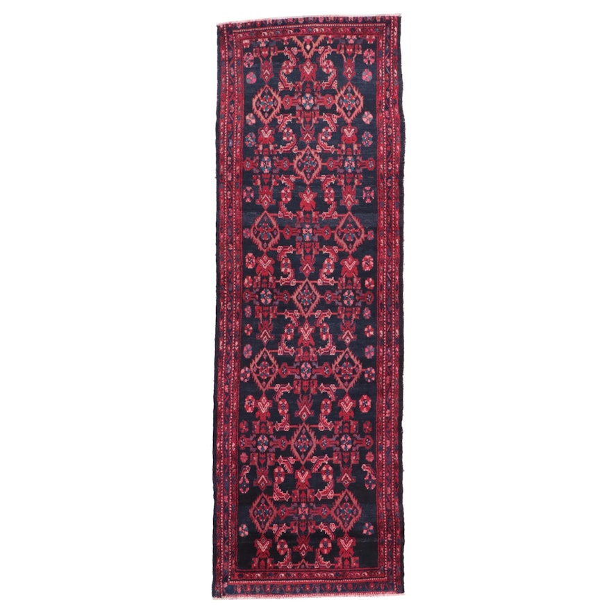 3'11 x 12'2 Hand-Knotted Persian Hamadan Long Rug
