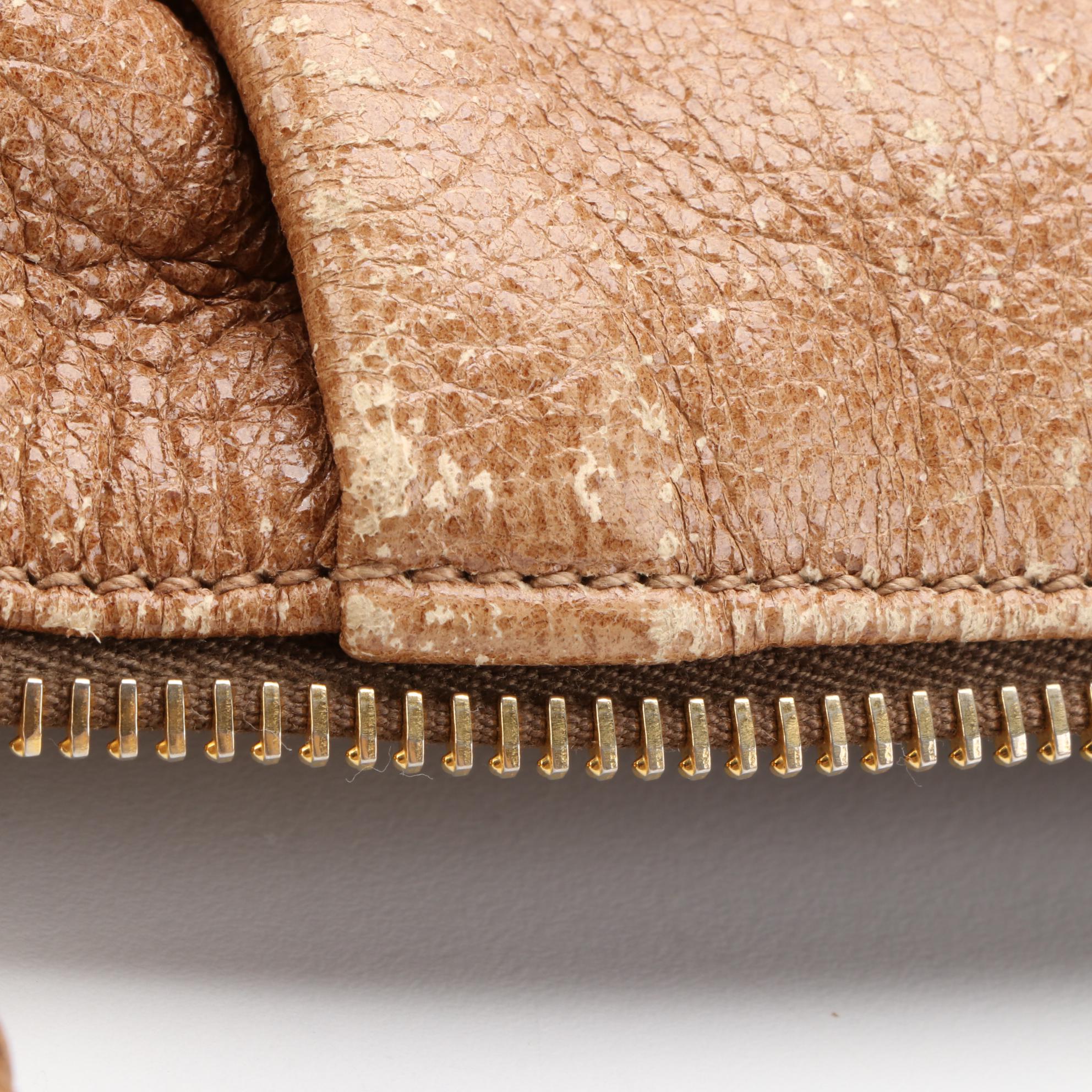 Prada Medium Zip Domed Tote Bag in Cervo Lux Deerskin Leather