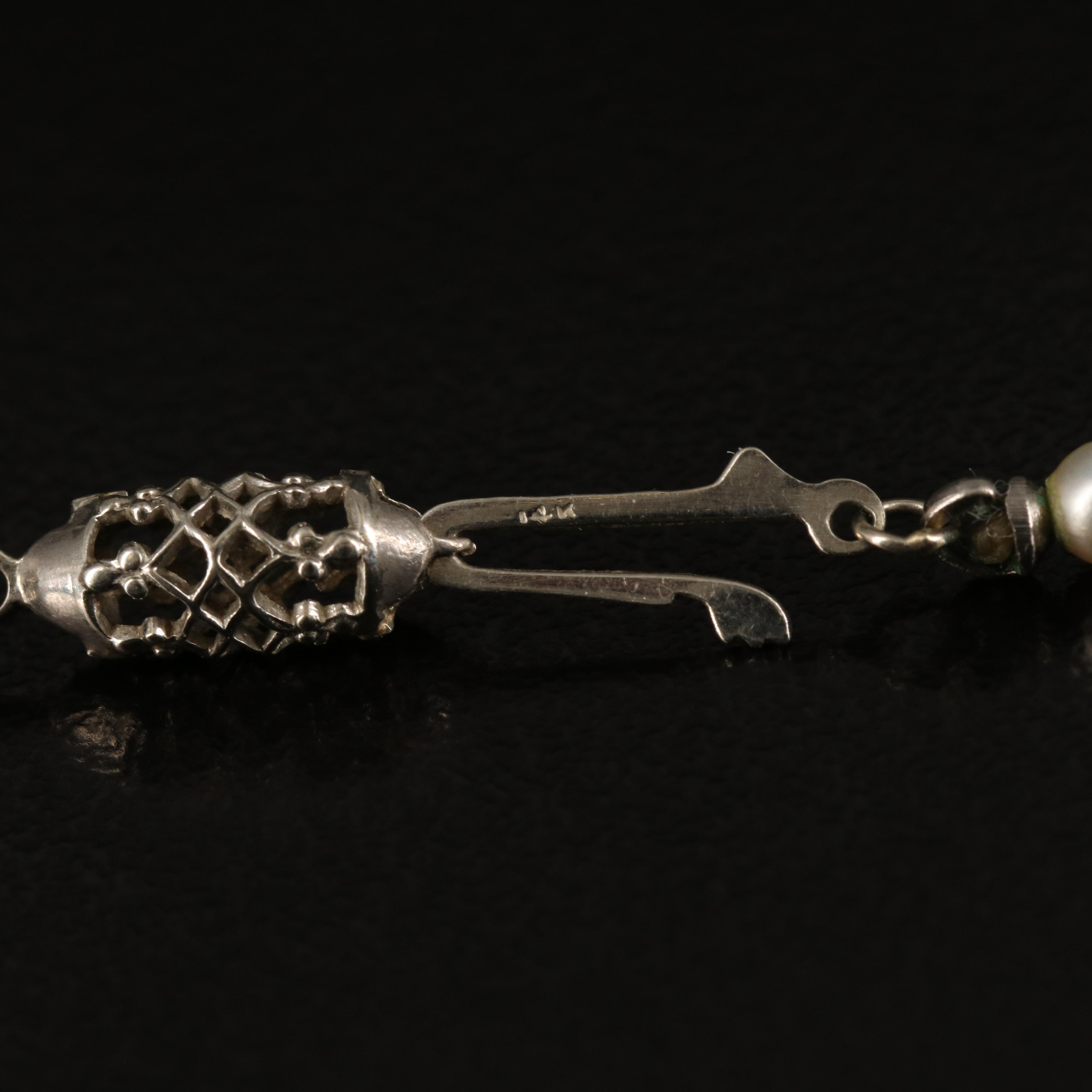 14K Graduated Imitation Pearl Necklace