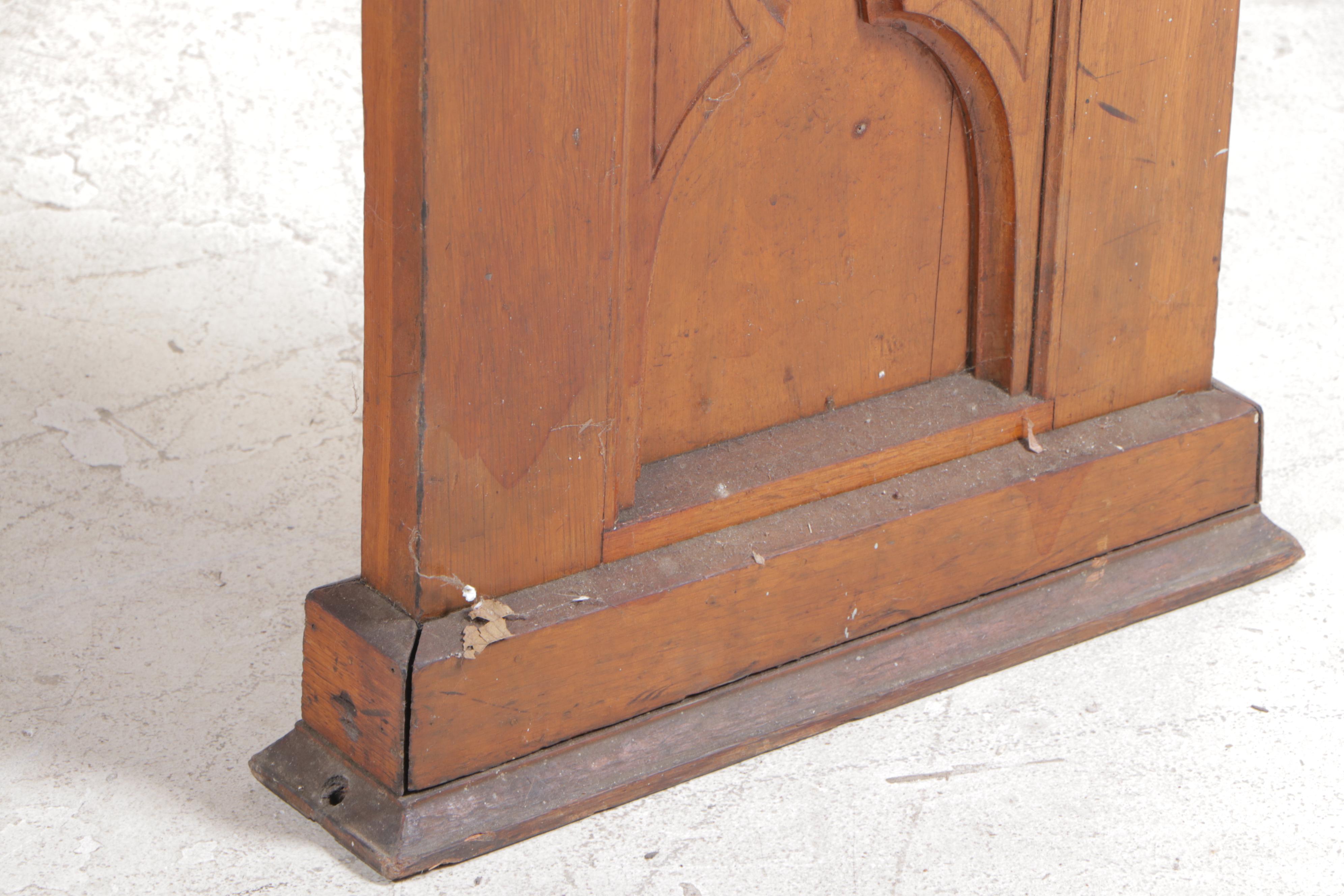 Gothic Revival Wooden Church Pew, Late 19th to Early 20th Century