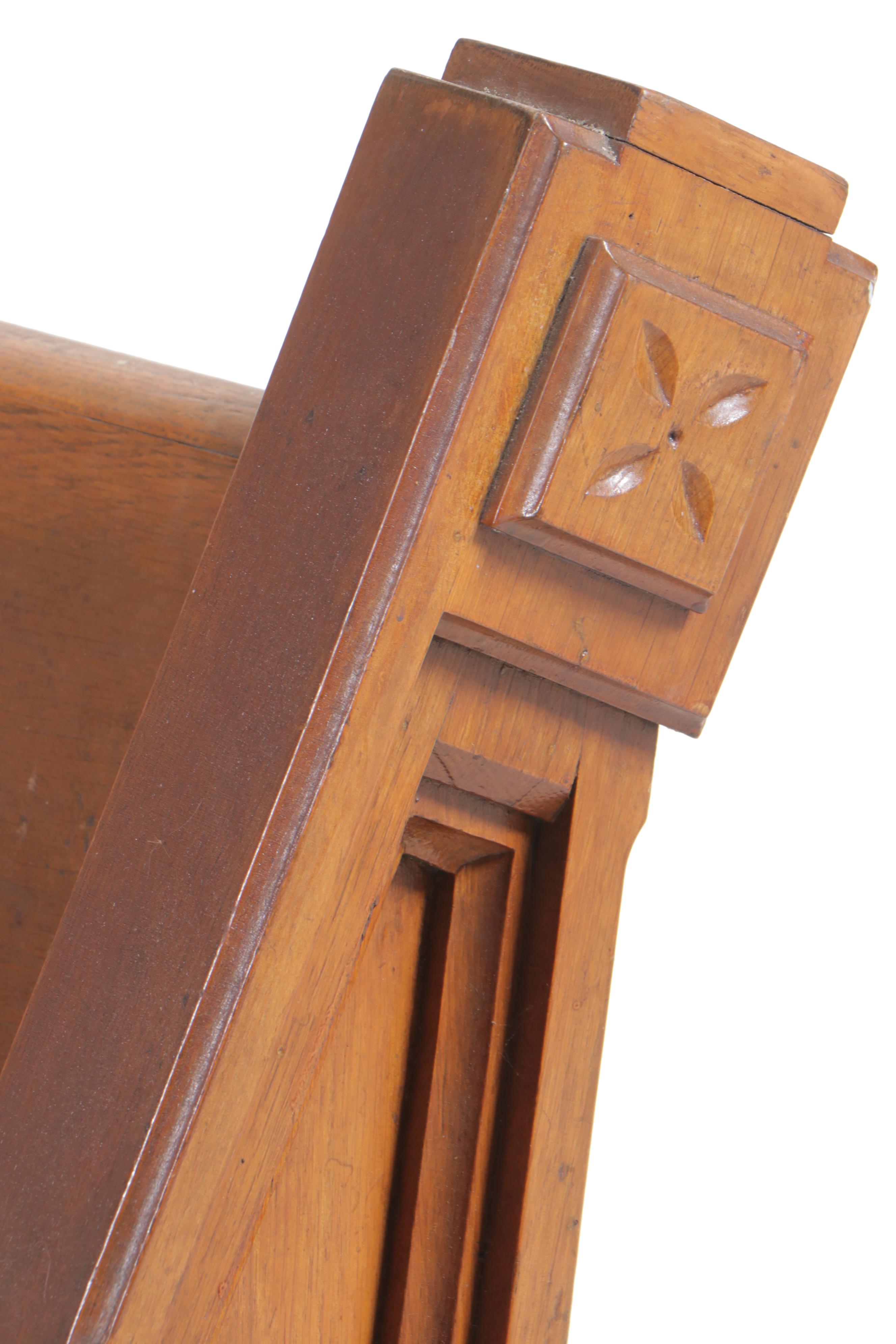 Gothic Revival Wooden Church Pew, Late 19th to Early 20th Century