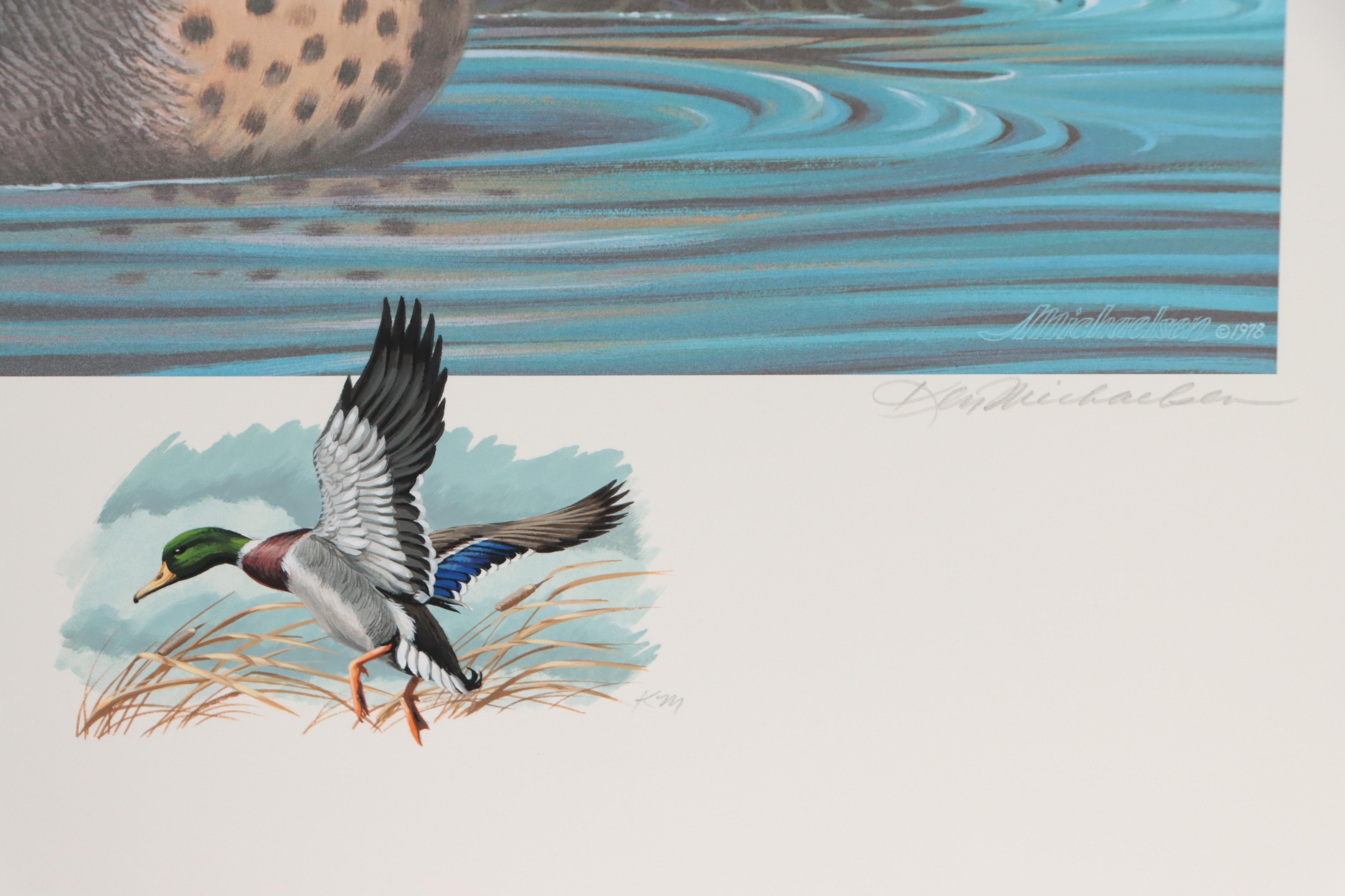 Waterfowl Themed Offset Lithographs With Hand-Painted Remarques