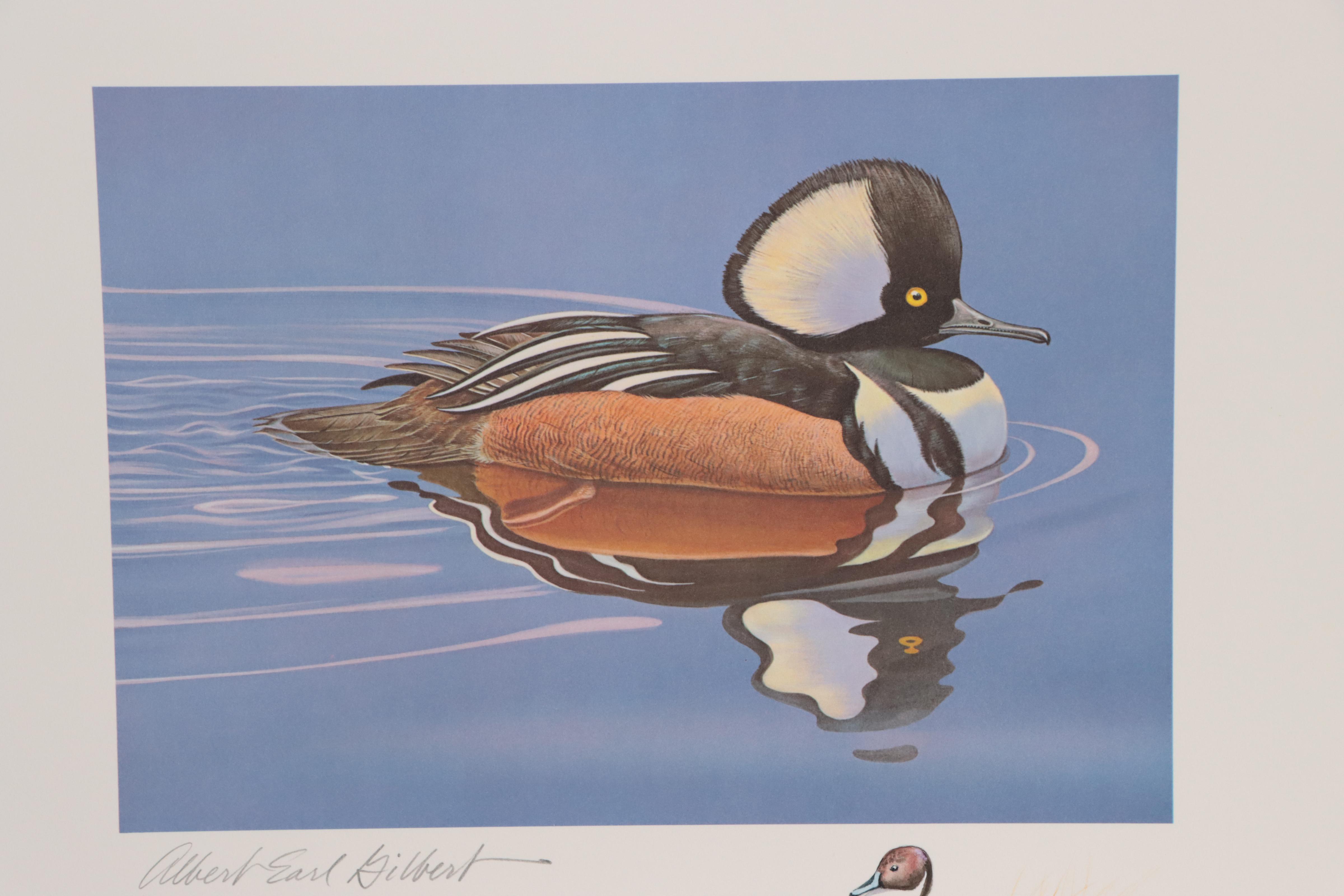 Waterfowl Themed Offset Lithographs With Hand-Painted Remarques
