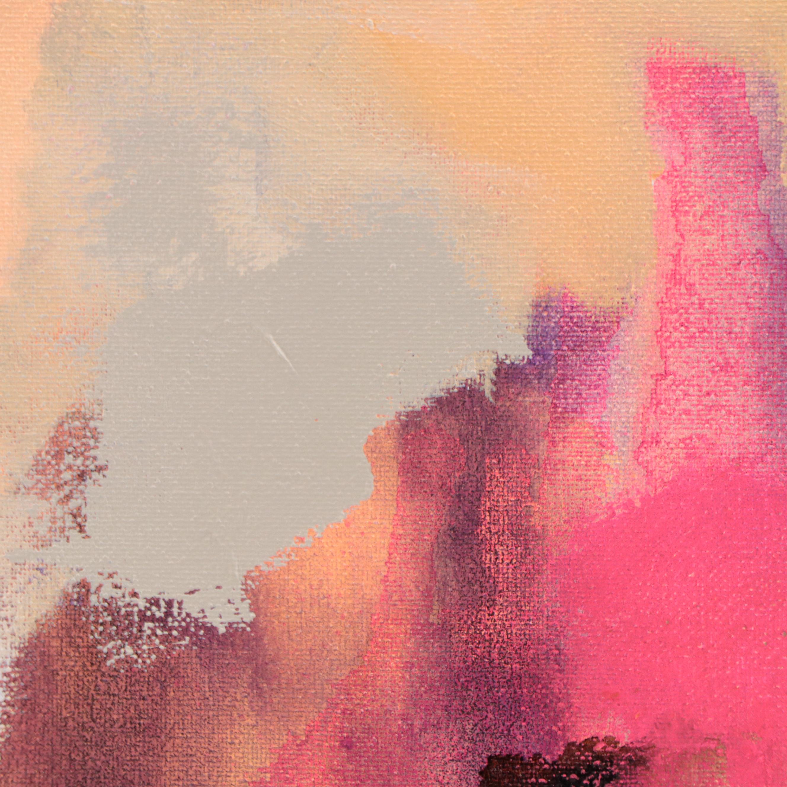 Milagros Pongo Abstract Mixed Media Painting "Auroras," 21st Century