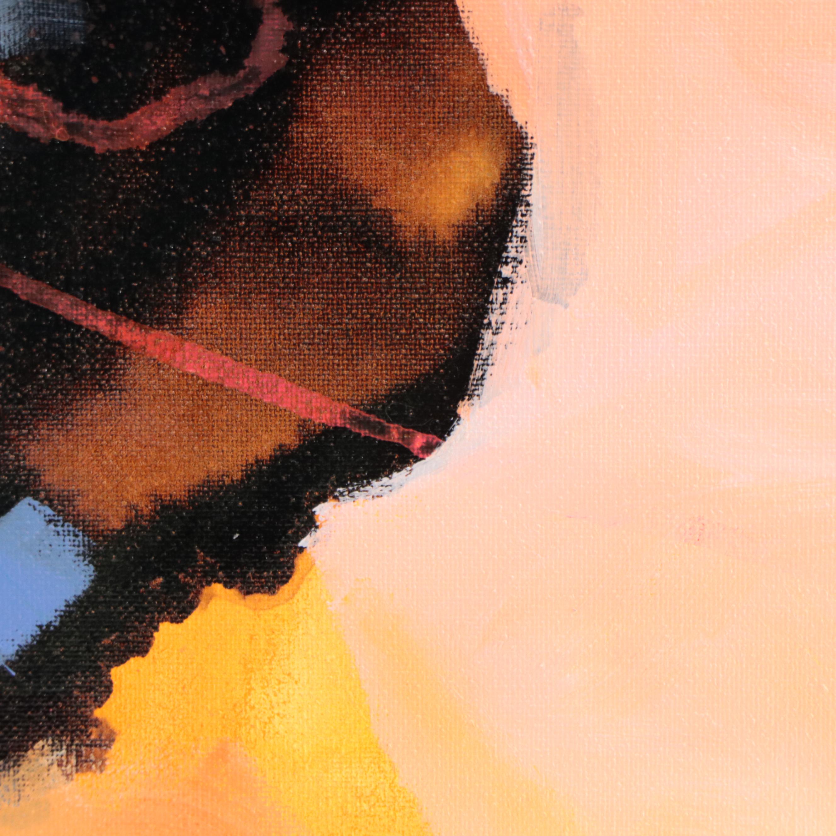 Milagros Pongo Abstract Mixed Media Painting "Auroras," 21st Century