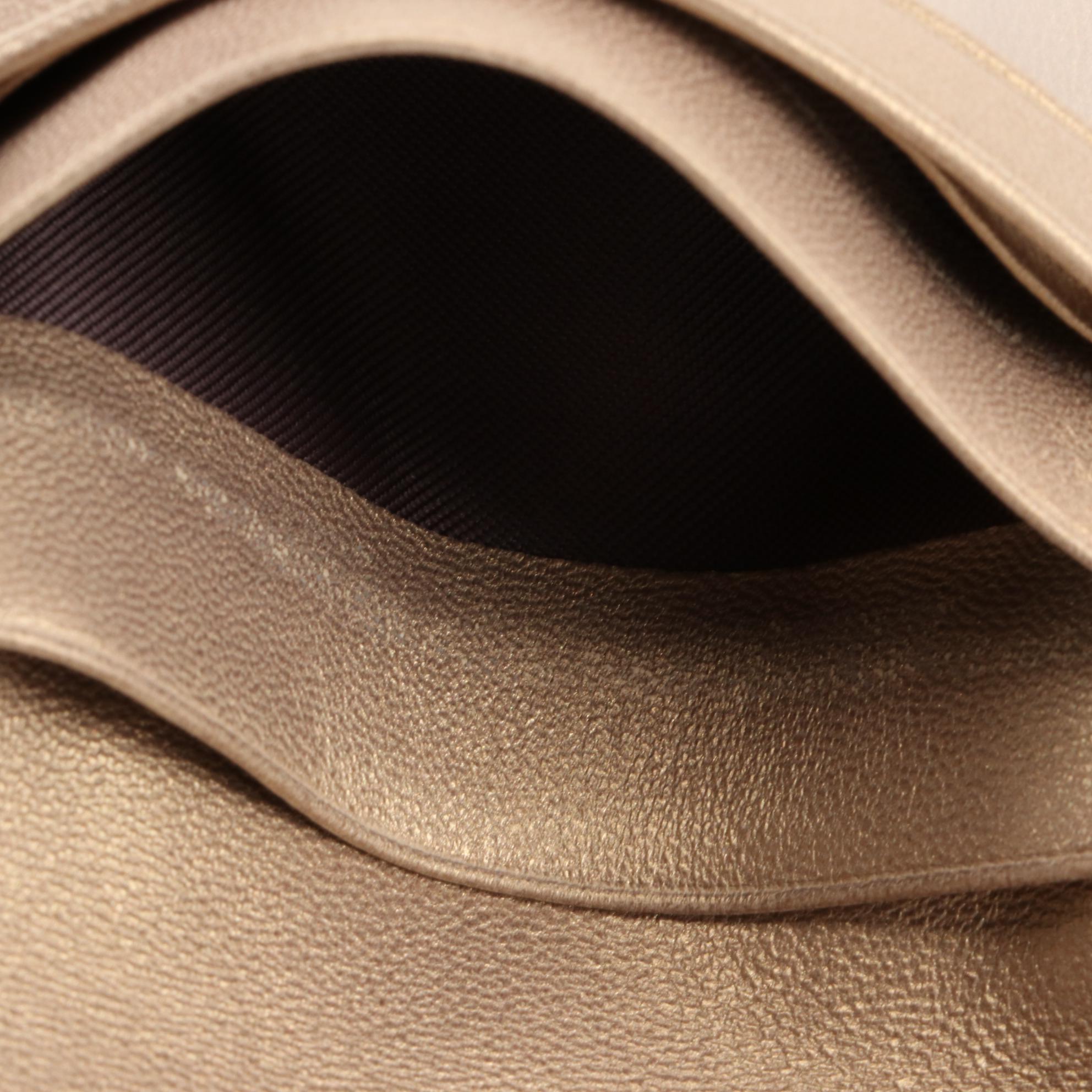 Loewe Anagram Compact Wallet in Matte Metallic Gold Leather with Box