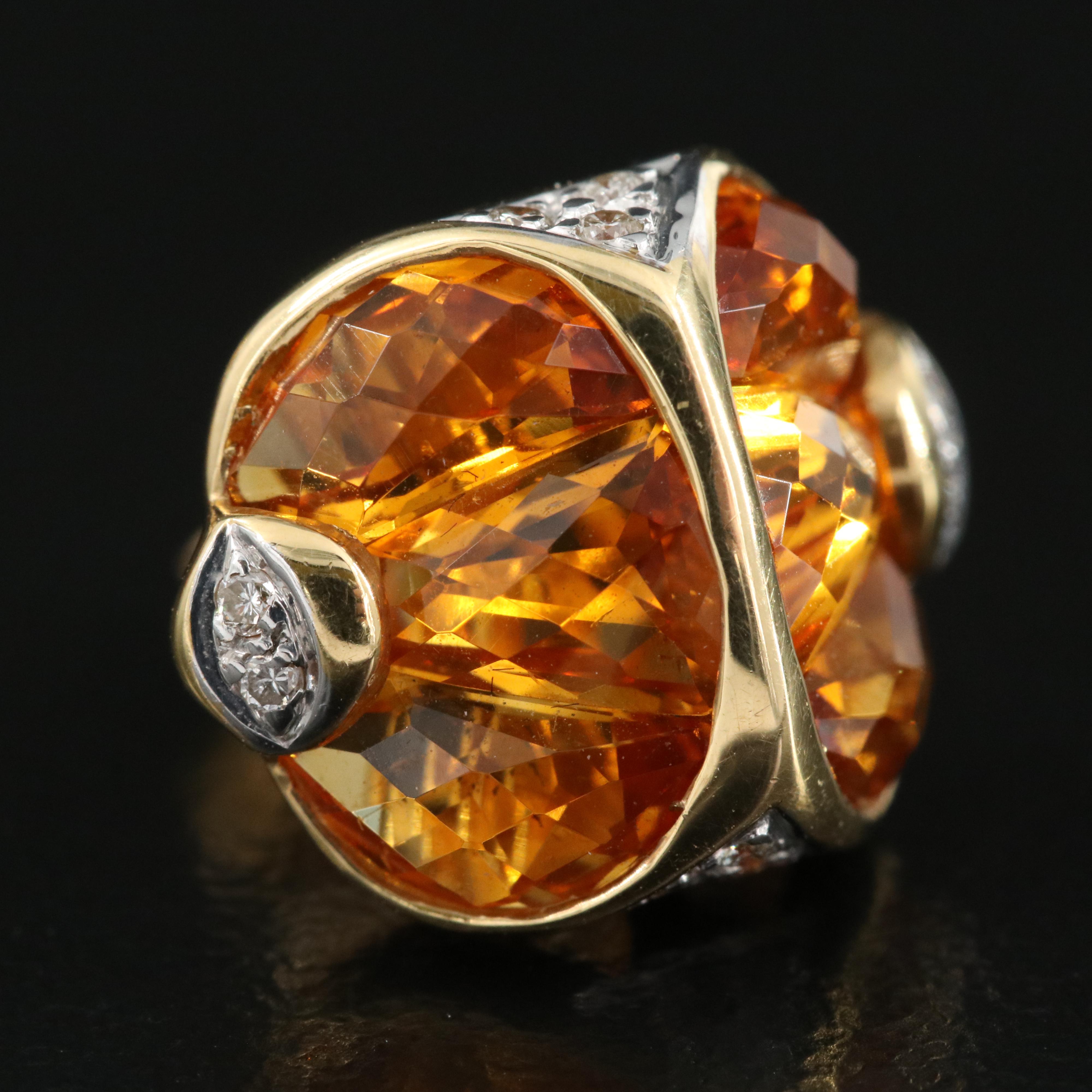 18K Citrine and Diamond Earrings