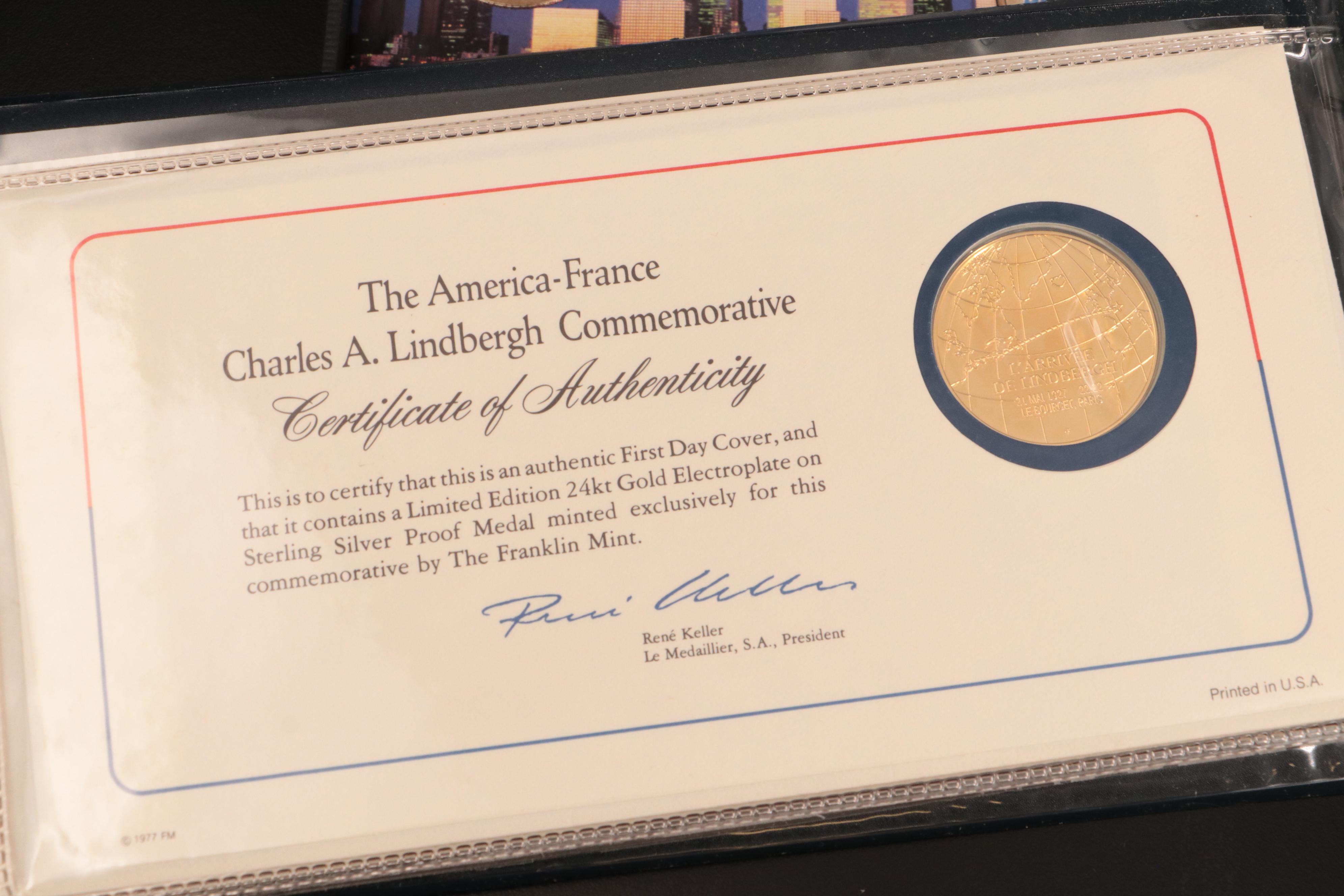 2001 Type Coin Set, Franklin Mint Membership Silver Tokens, and First Day Cover