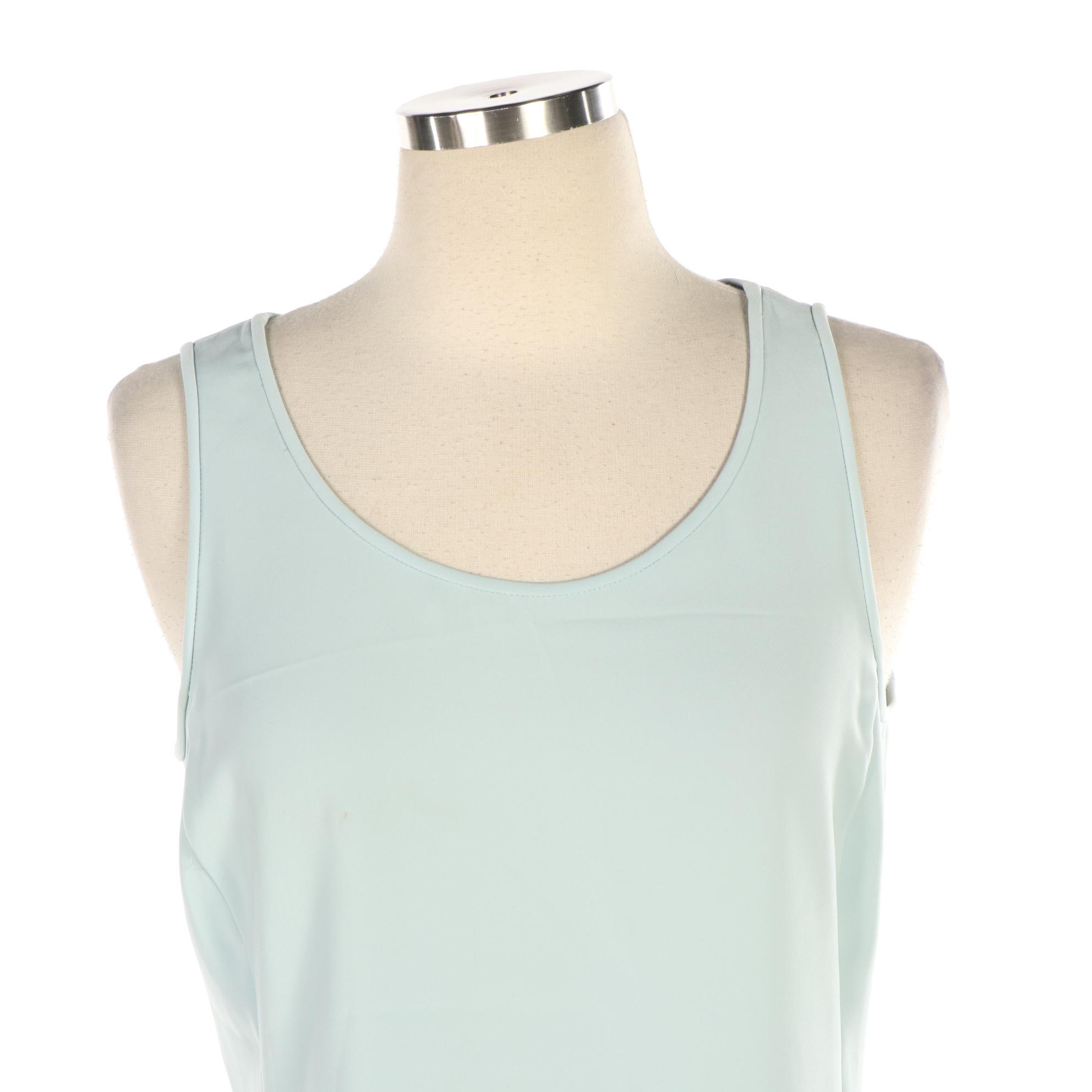 Armani Collezioni Pinstripe Peplum Jacket with Sleeveless Top and Skirt