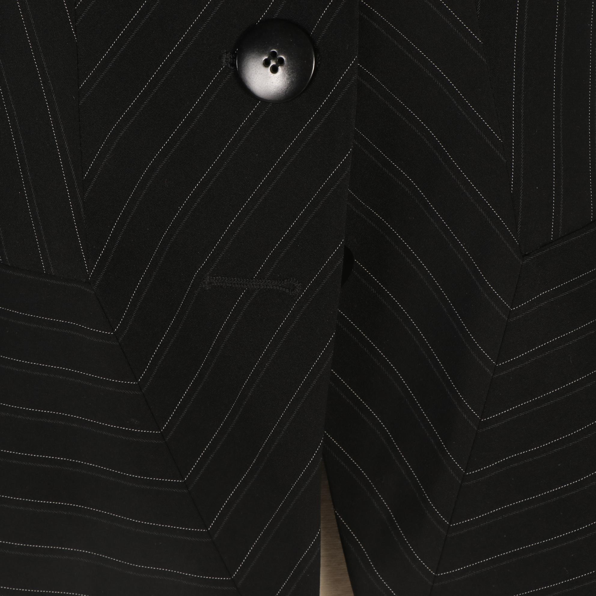 Armani Collezioni Pinstripe Peplum Jacket with Sleeveless Top and Skirt