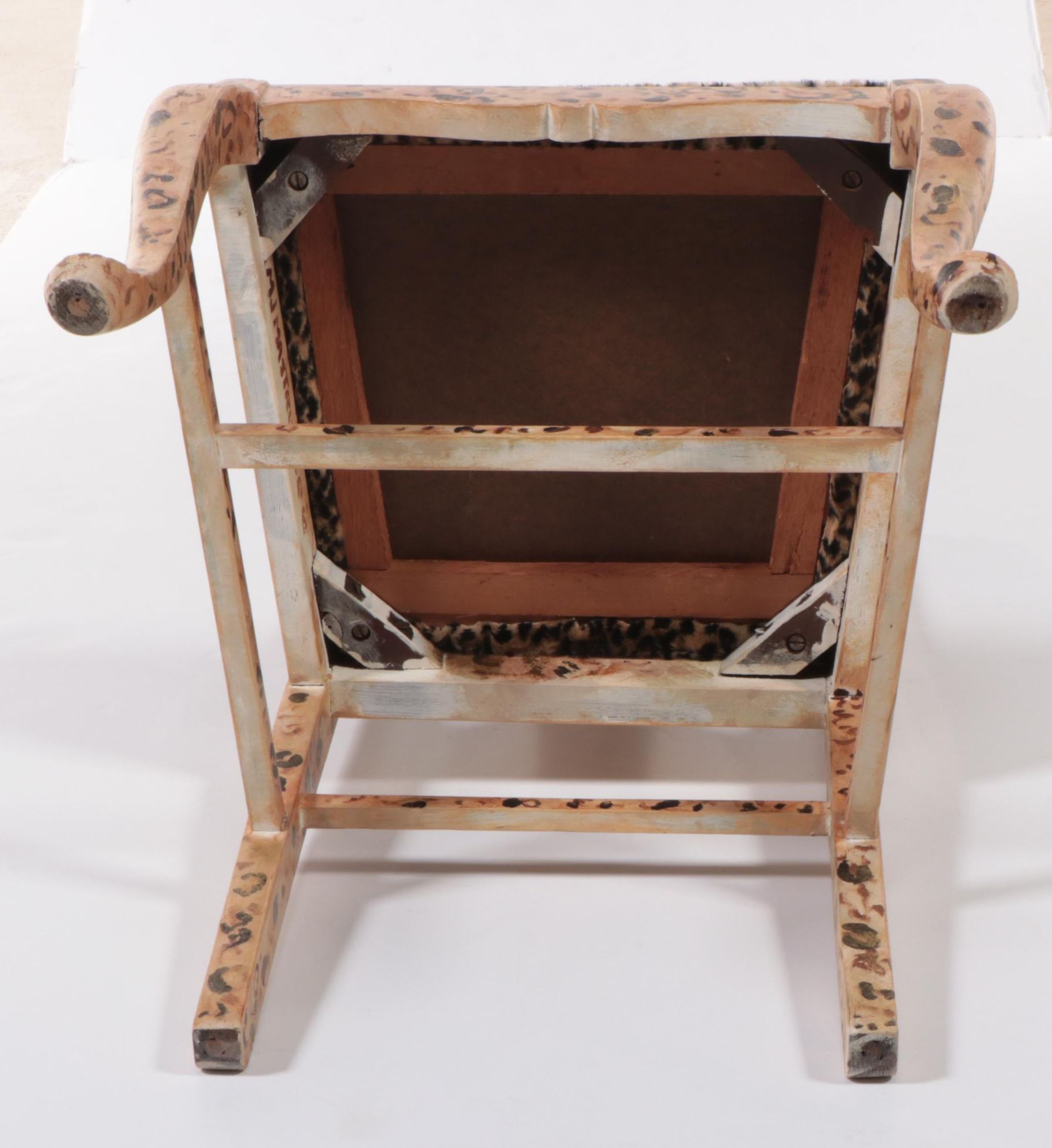 Hand-Painted Oak "Tiger" Chair, signed "MJ Mastruserio"