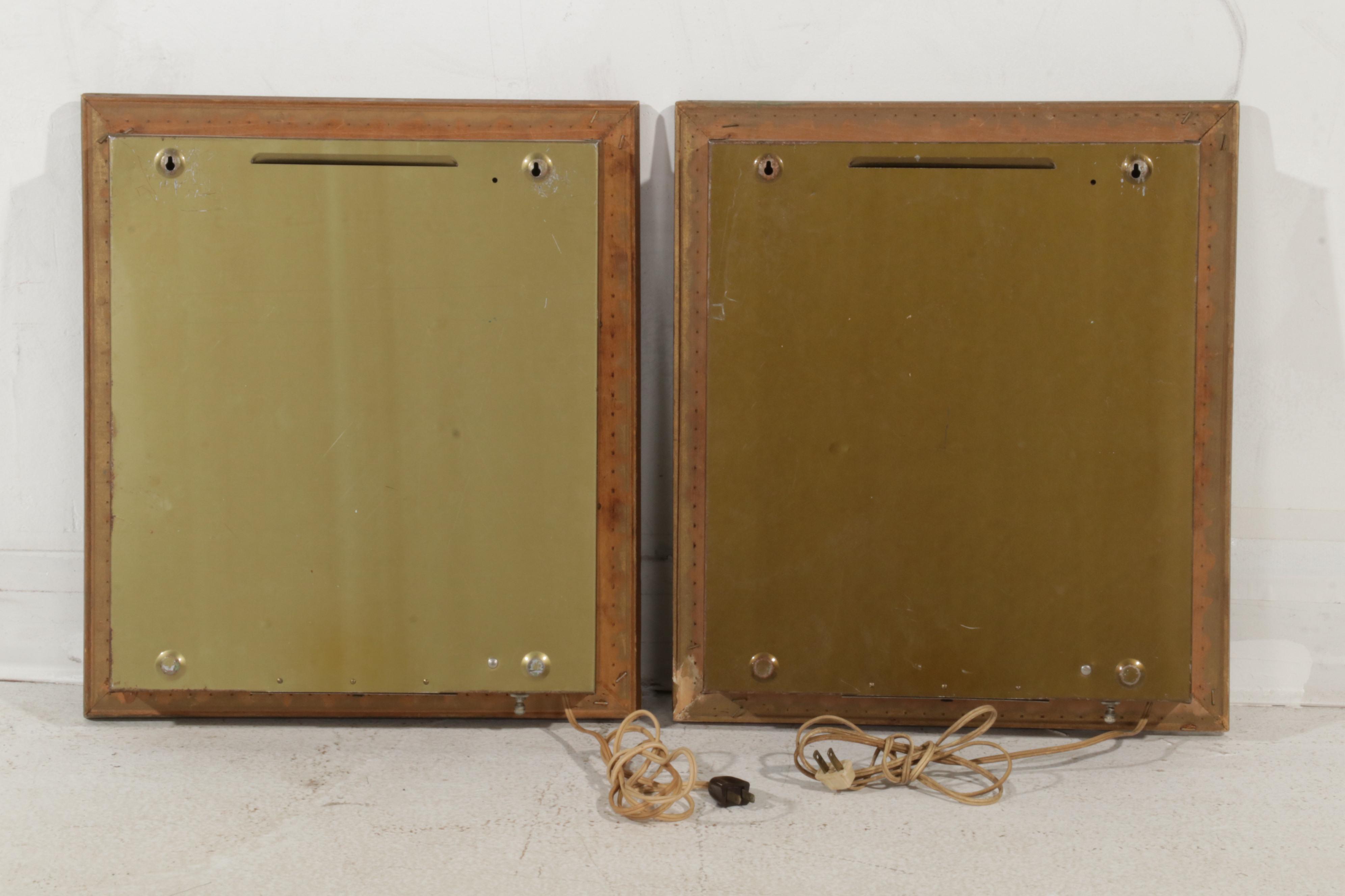 Young Women Offset Lithographs After Florence Kroger in Illuminated Frames