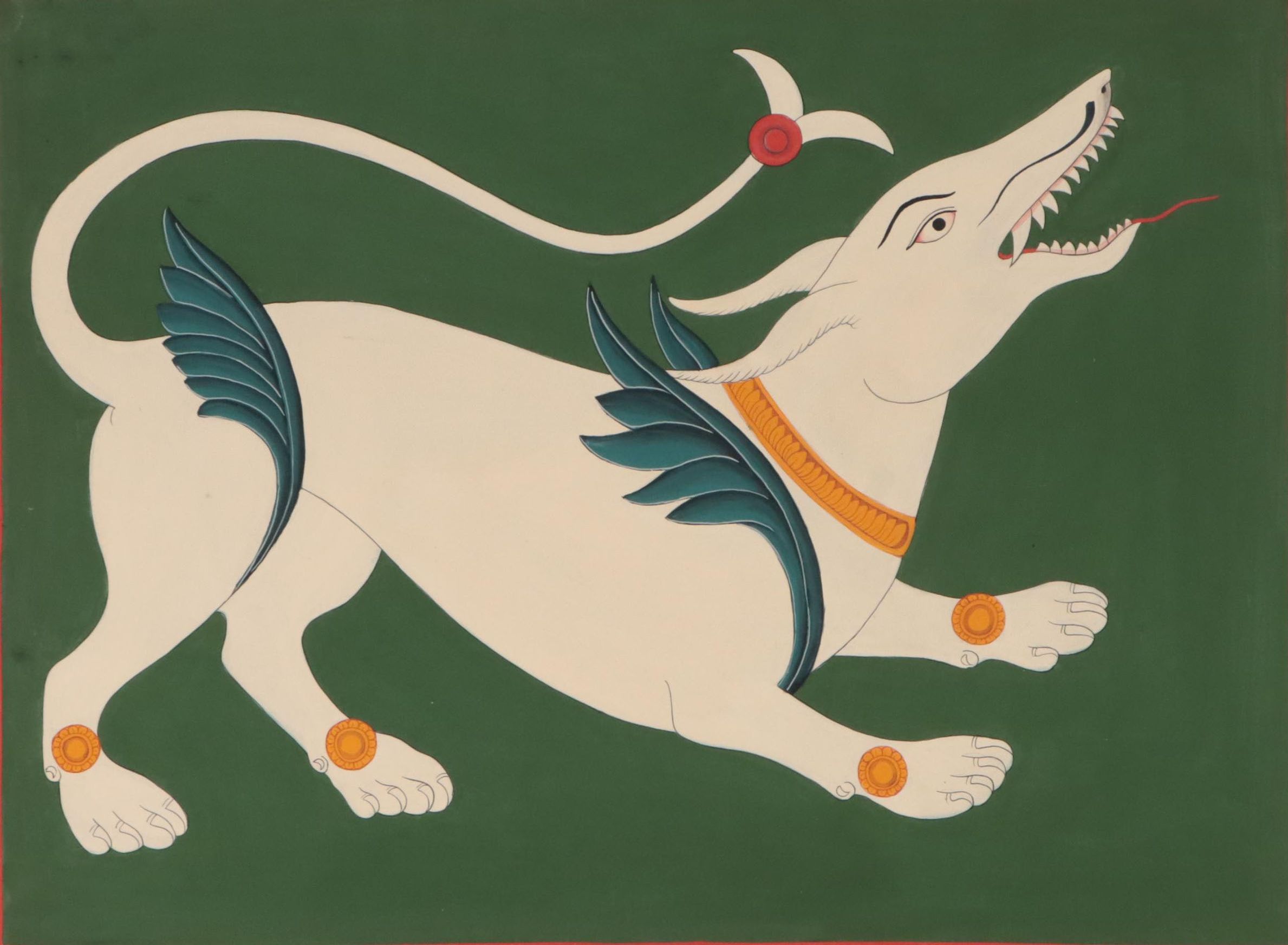 Indian School Gouache Painting of Dog