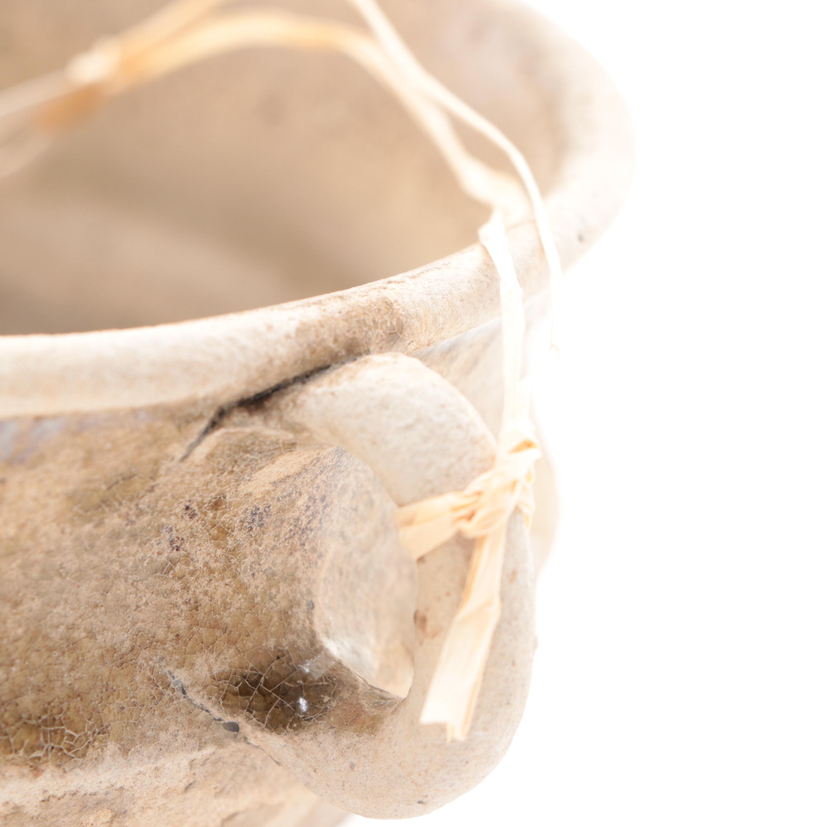 North Vietnamese Red River Valley Han-Viet Period Terracotta Handled Bowl