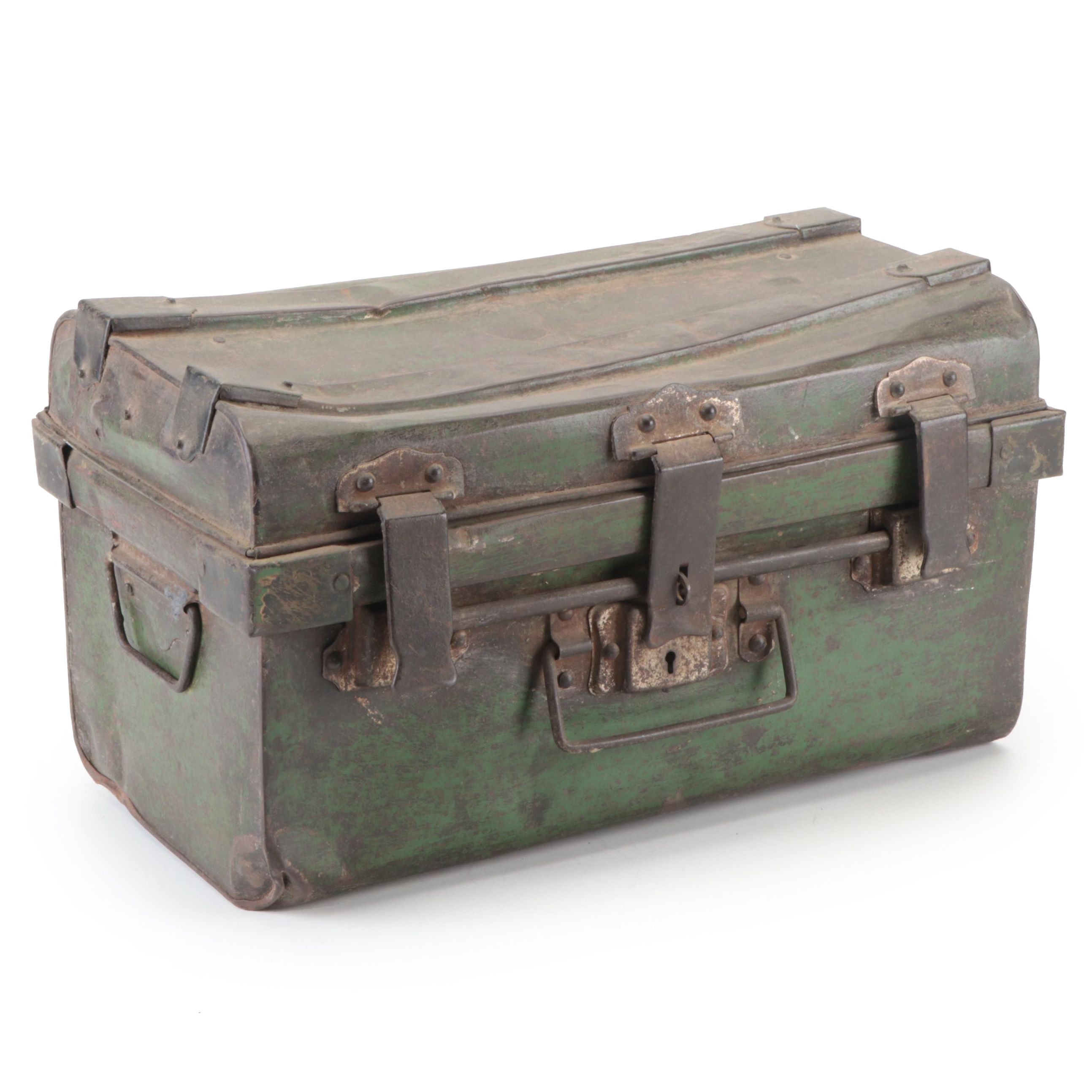 Patinated Metal Storage Chest, Early to Mid-20th Century