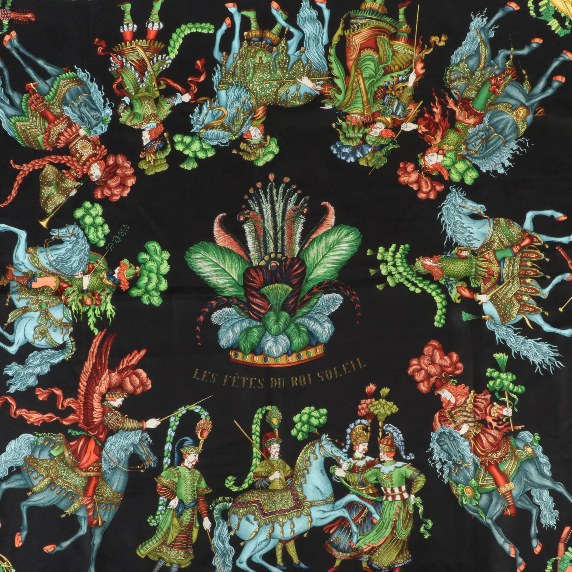 Hermès "Les Fêtes du Roi Soleil" Scarf 90 in Silk Jacquard