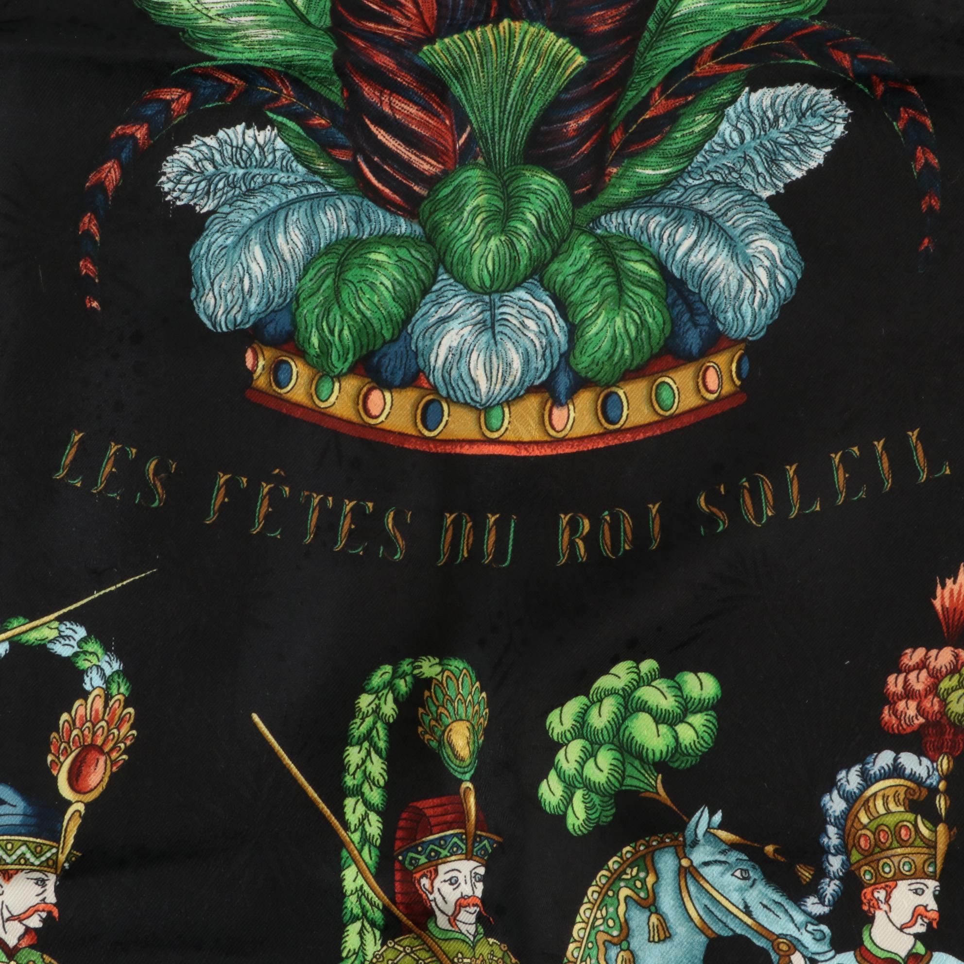 Hermès "Les Fêtes du Roi Soleil" Scarf 90 in Silk Jacquard