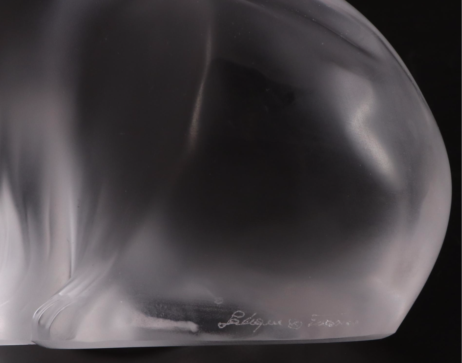 Lalique Frosted Glass Polar Bear Figurine