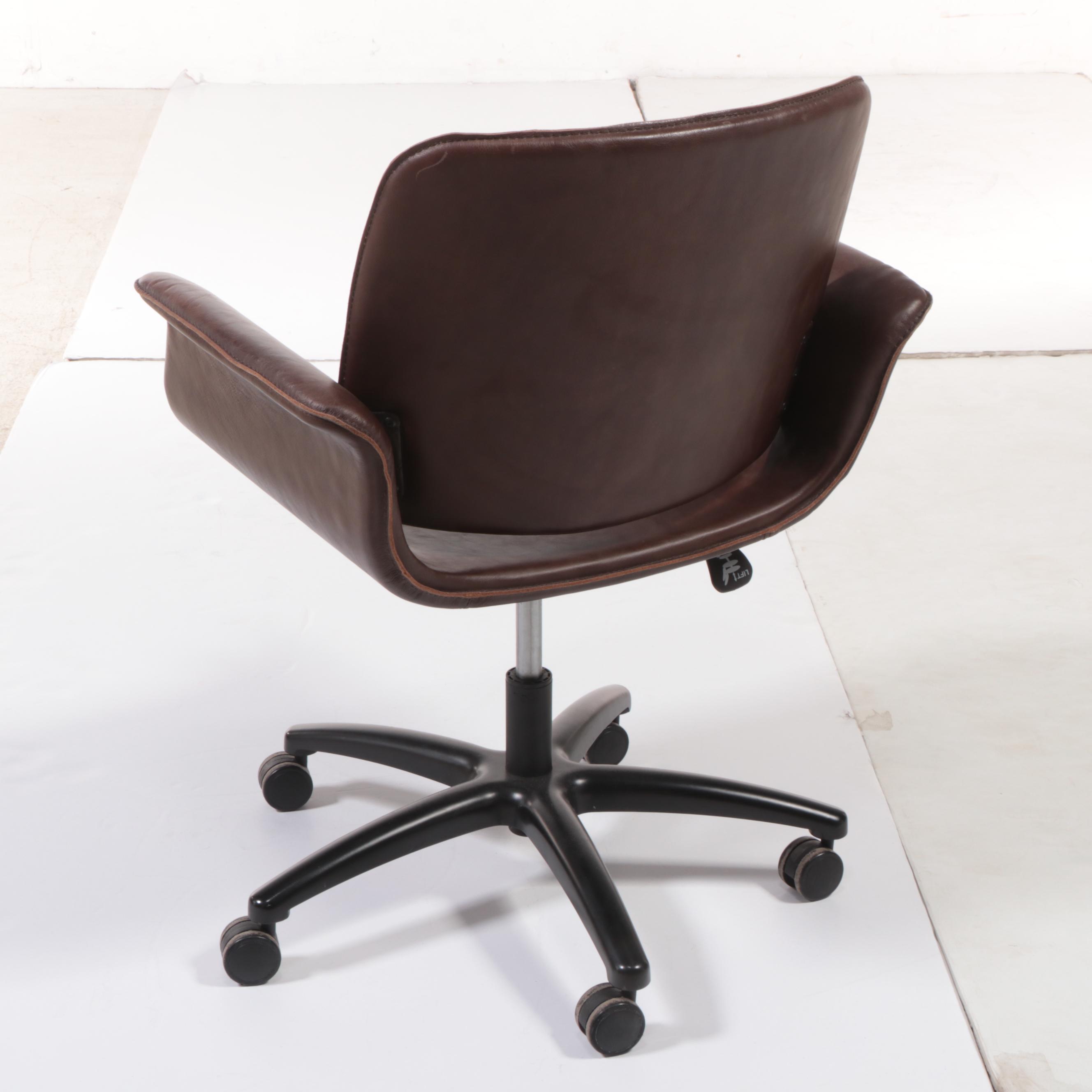 Maria Yee Inc. "Merced" Leather Adjustable-Height Swivel Desk Chair