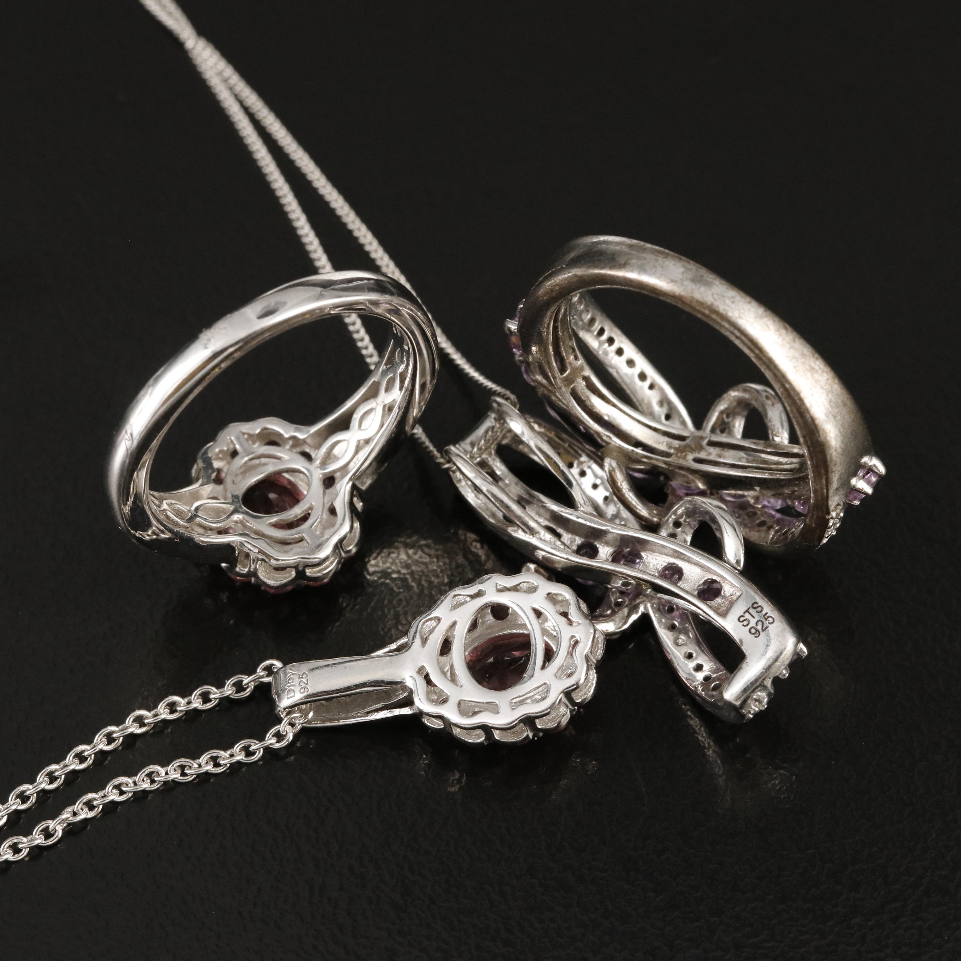 Sterling Jewelry Including Sapphire, Zircon and Tourmaline