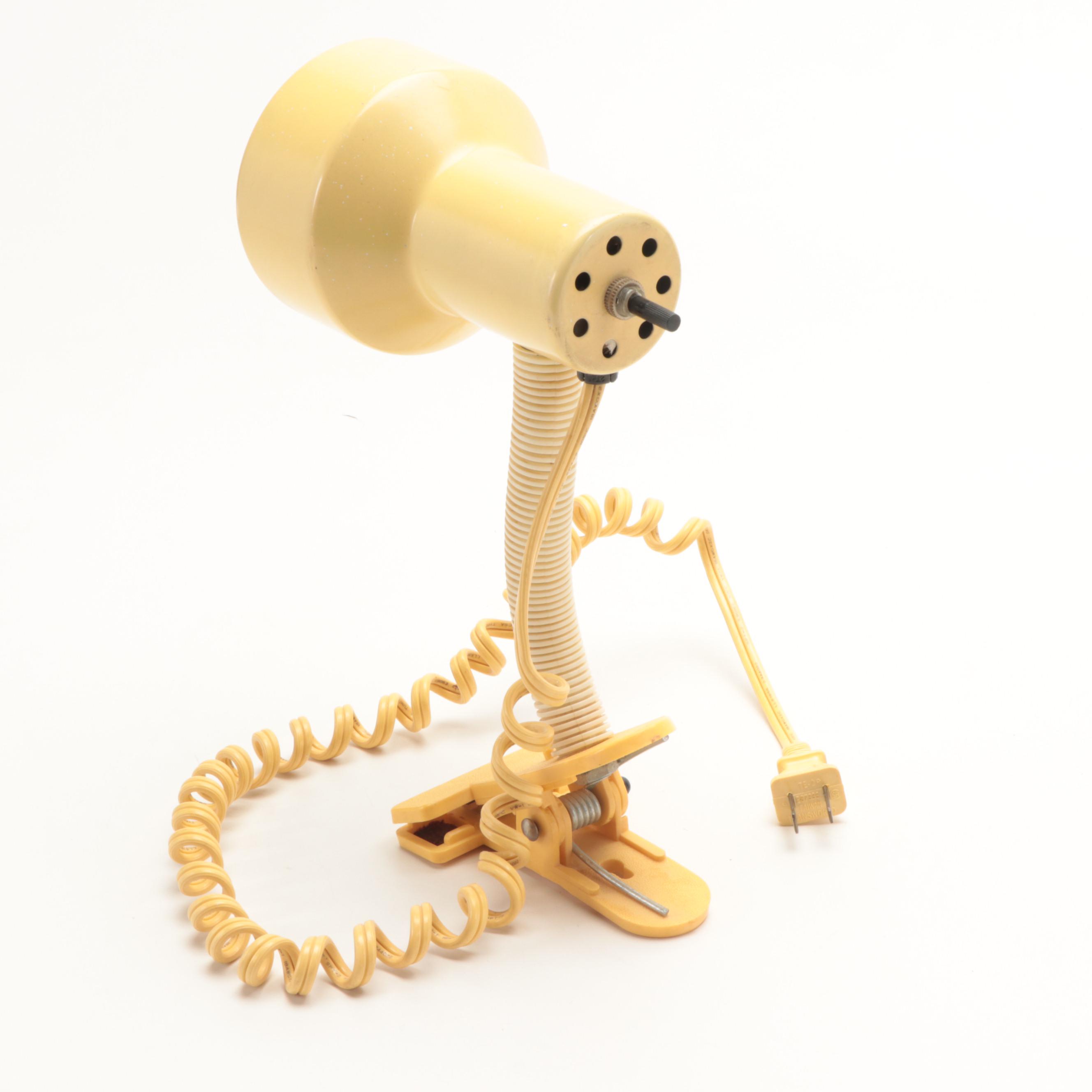 Yellow Adjustable Gooseneck Clip on Task Light