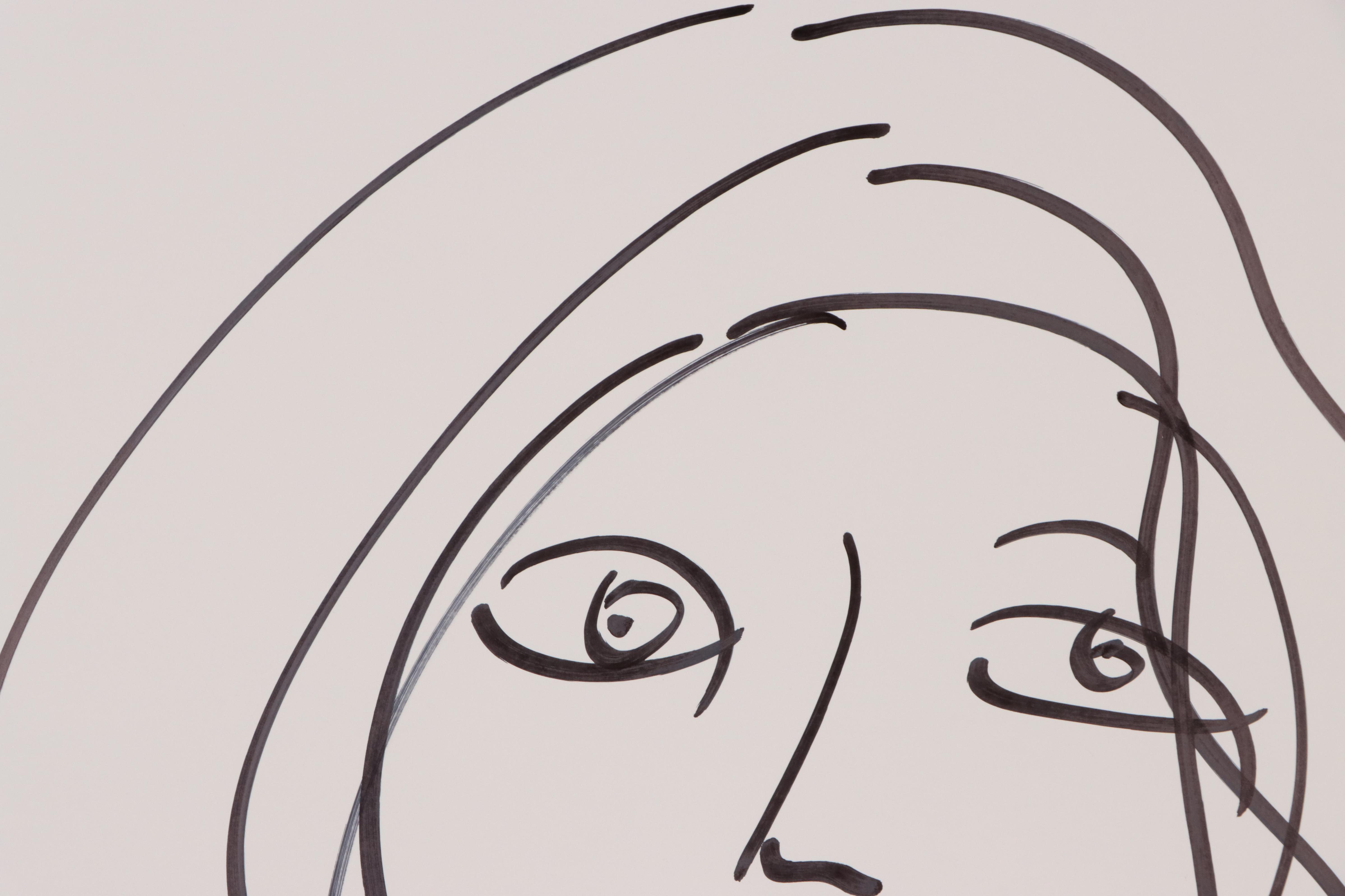 Peter Keil Abstract Ink Portrait Drawing