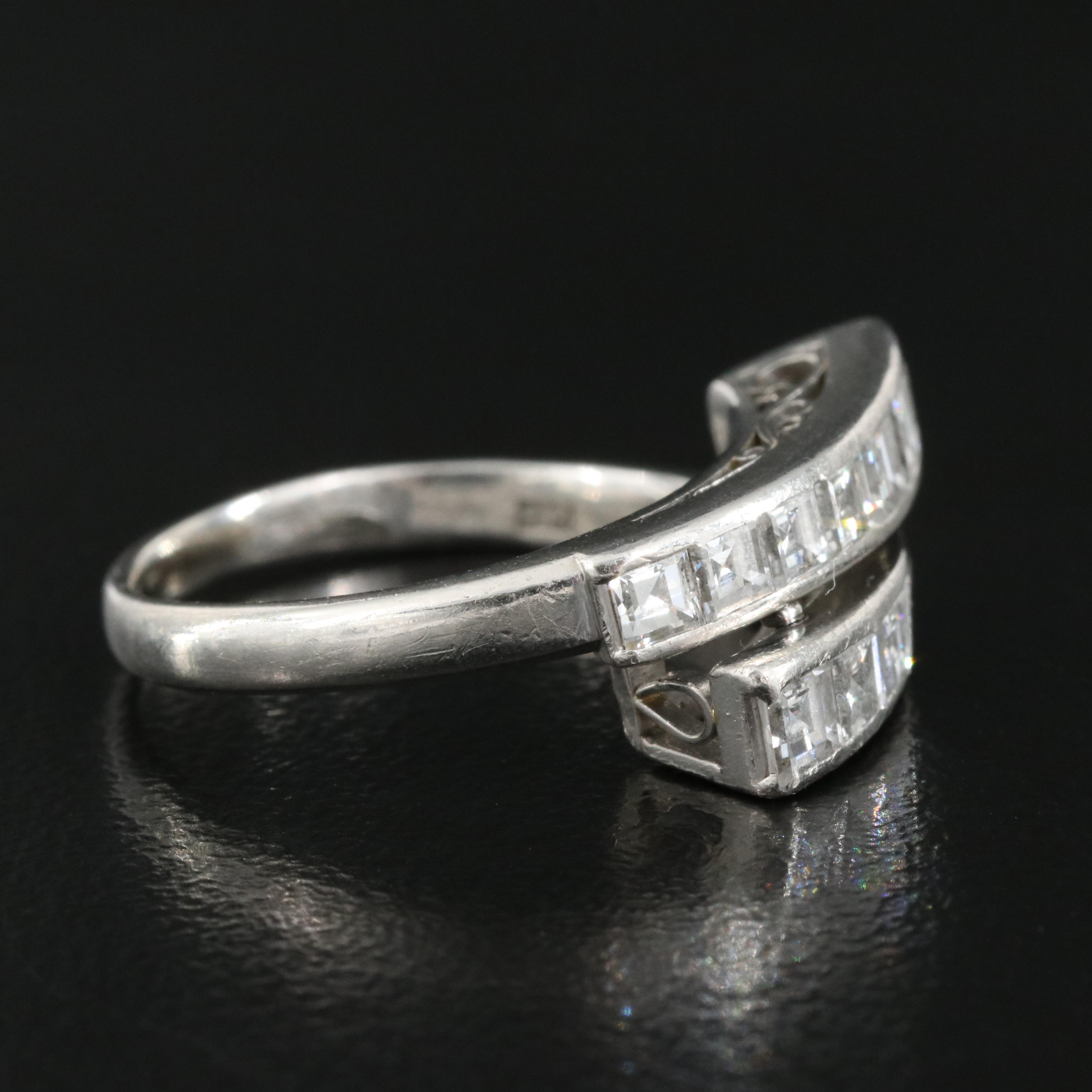 Platinum 1.57 CTW Diamond Bypass Ring