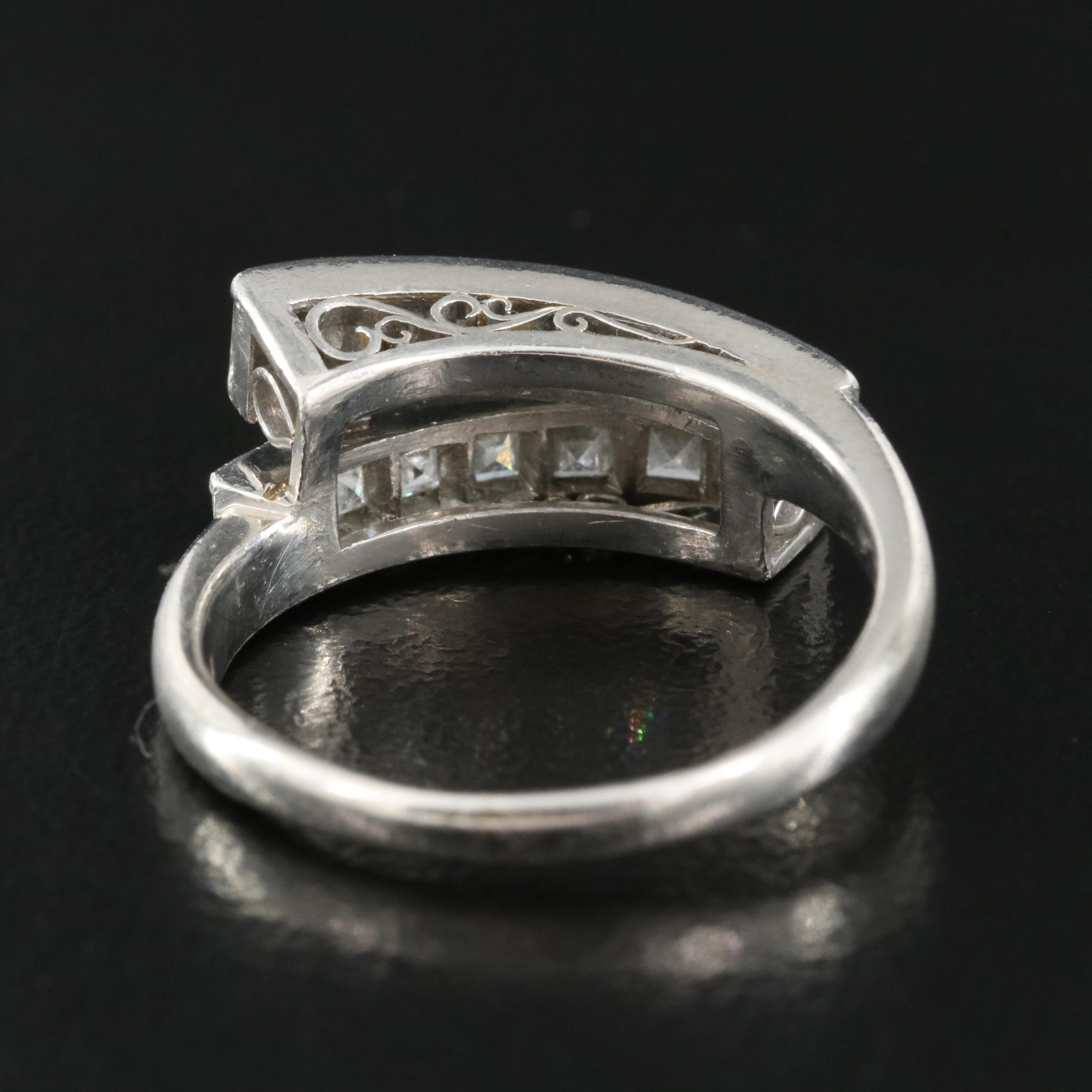 Platinum 1.57 CTW Diamond Bypass Ring