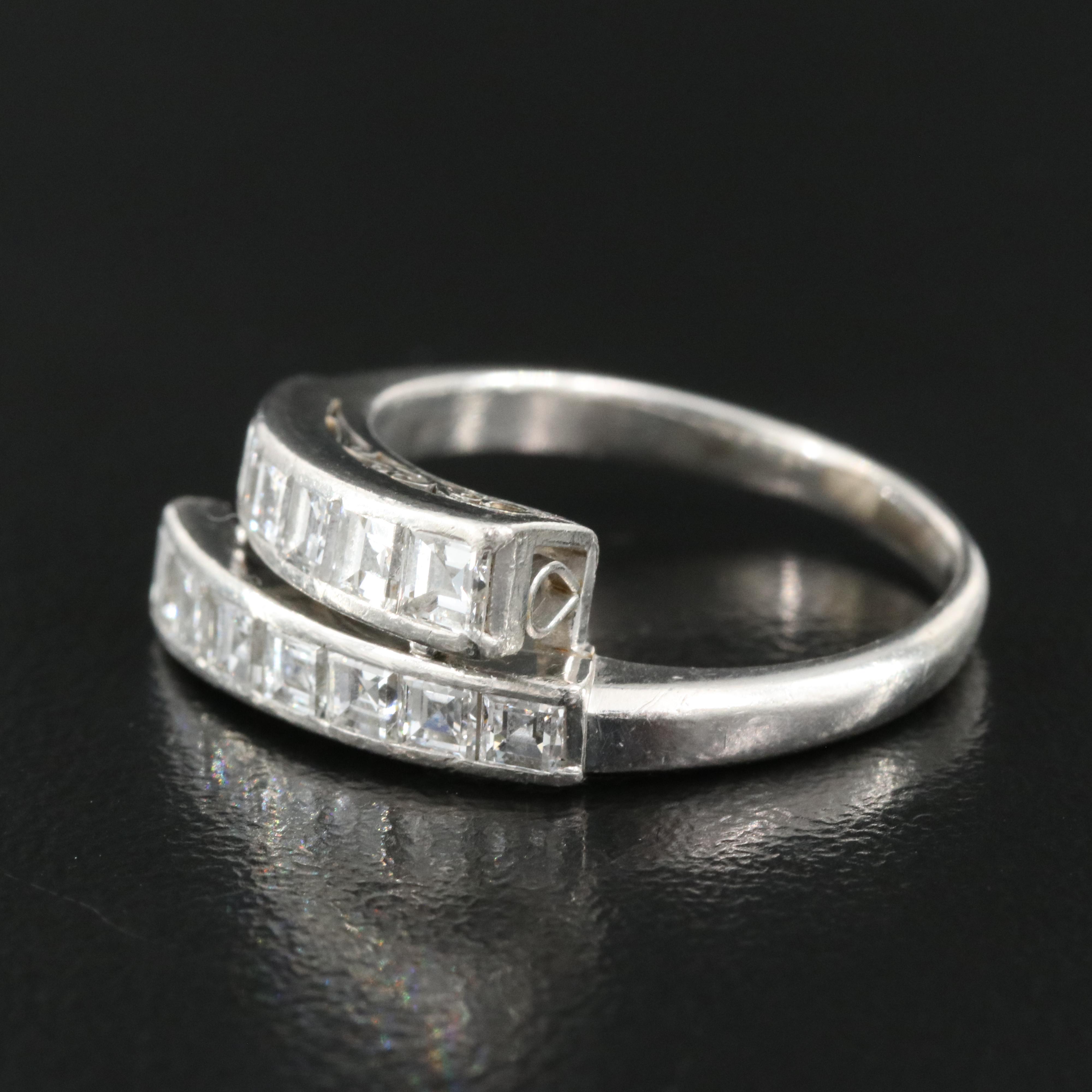 Platinum 1.57 CTW Diamond Bypass Ring
