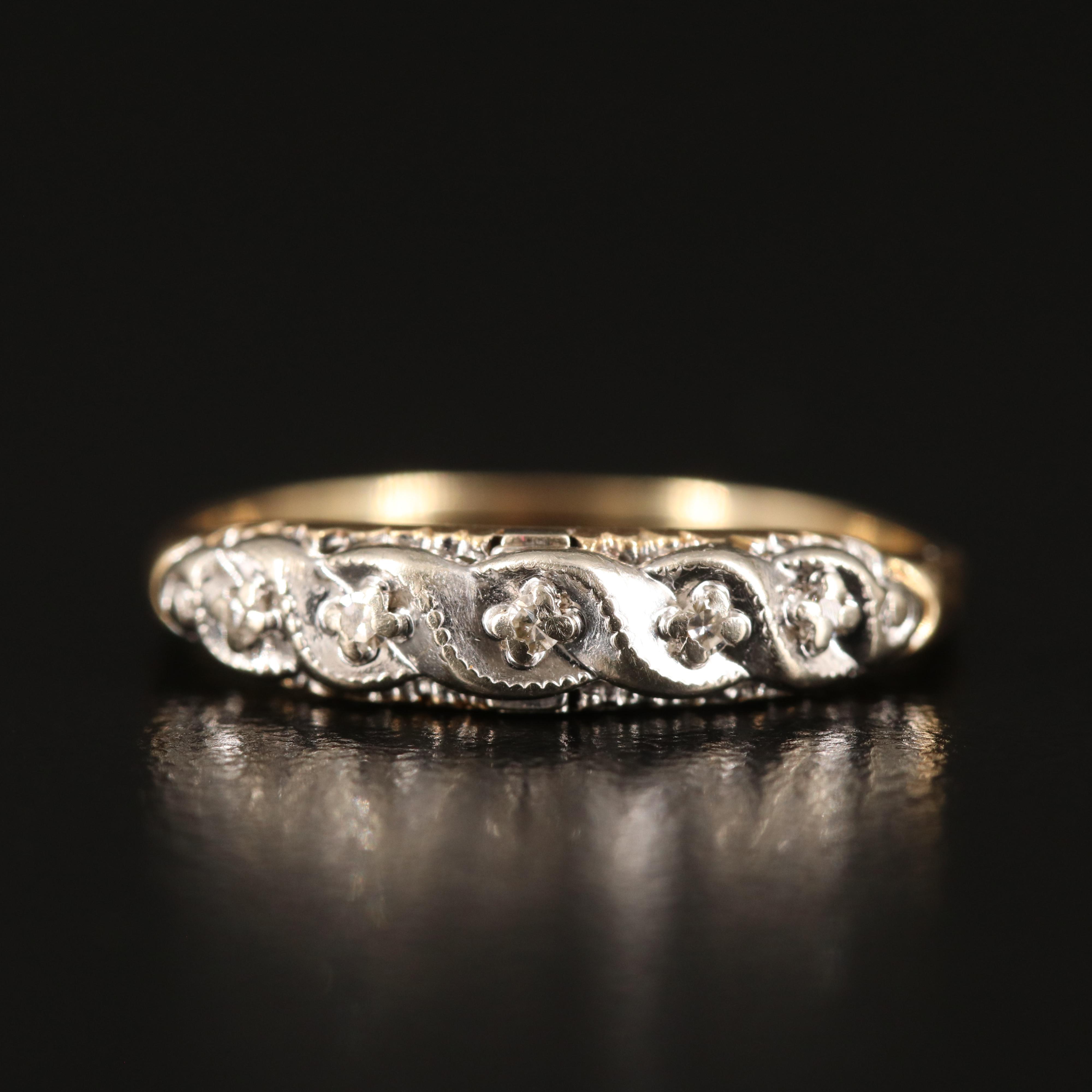 Vintage 14K 0.21 CTW Diamond Ring Set