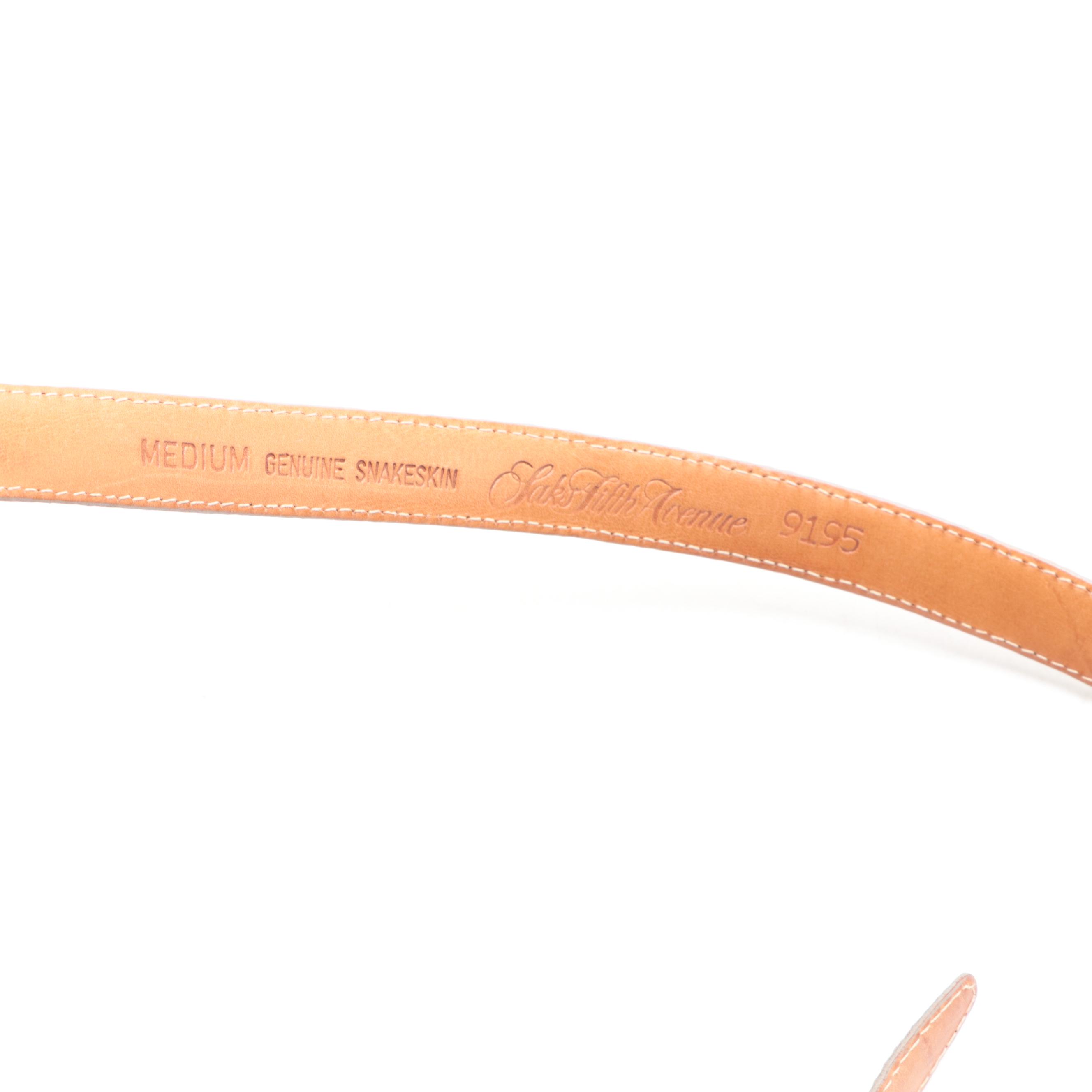 Christian Dior Belt, Saks Fifth Avenue Snakeskin Belt, Brighton, and More Belts