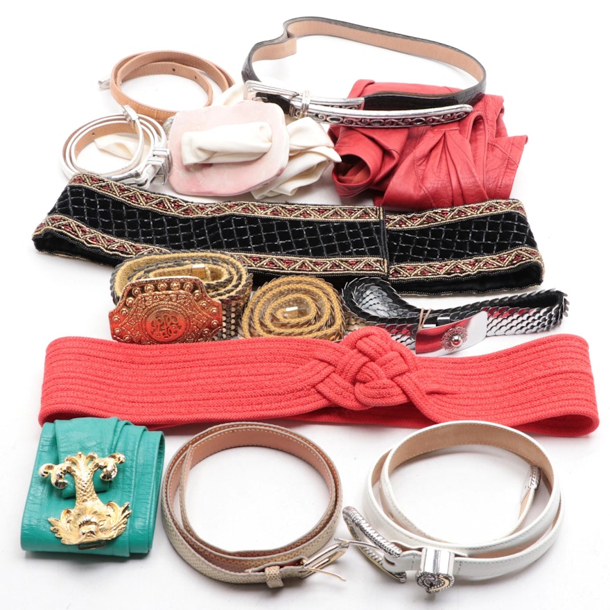 Christian Dior Belt, Saks Fifth Avenue Snakeskin Belt, Brighton, and More Belts