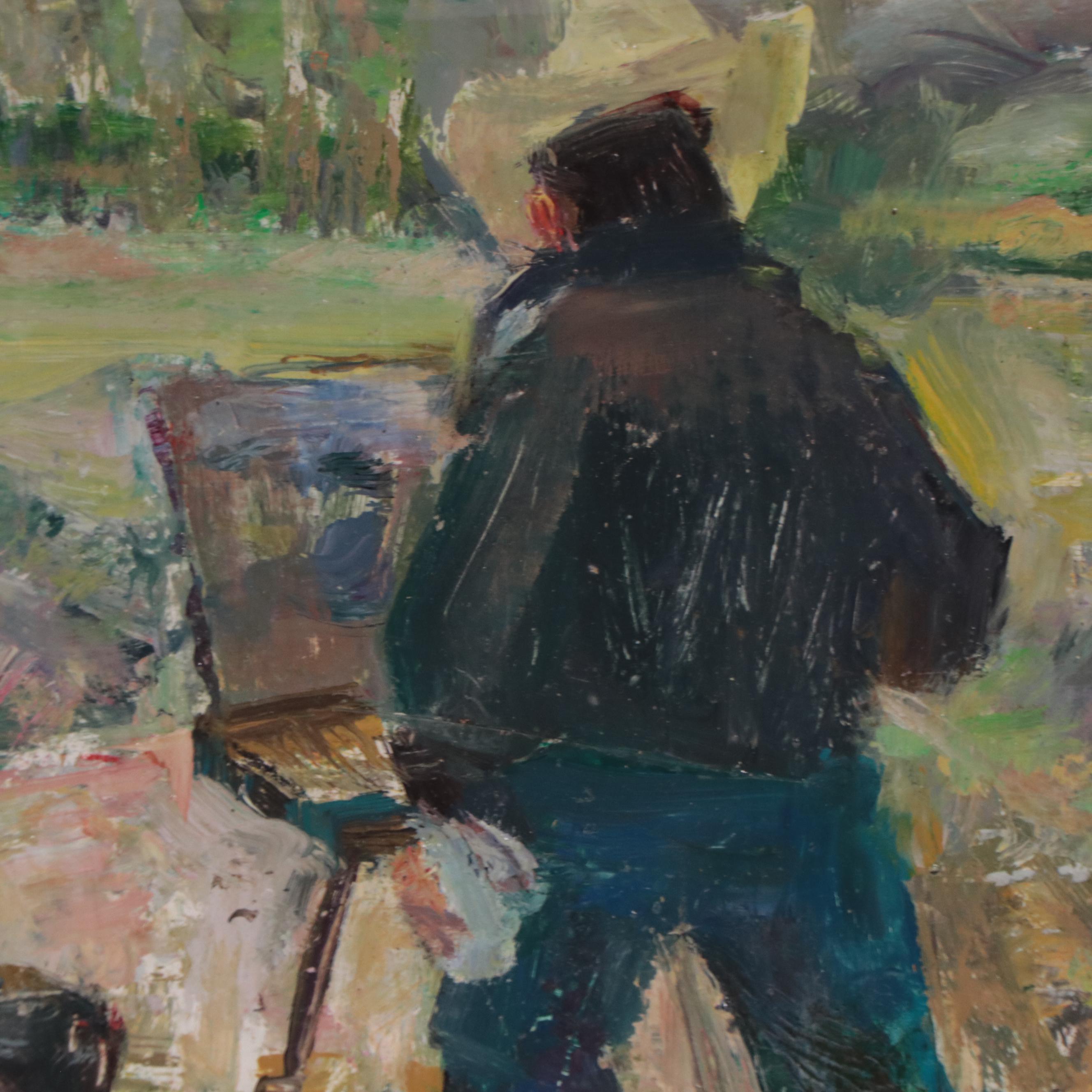 Kevin A. Kasik Oil Painting "Plein Air Pardner From Plano," 2023