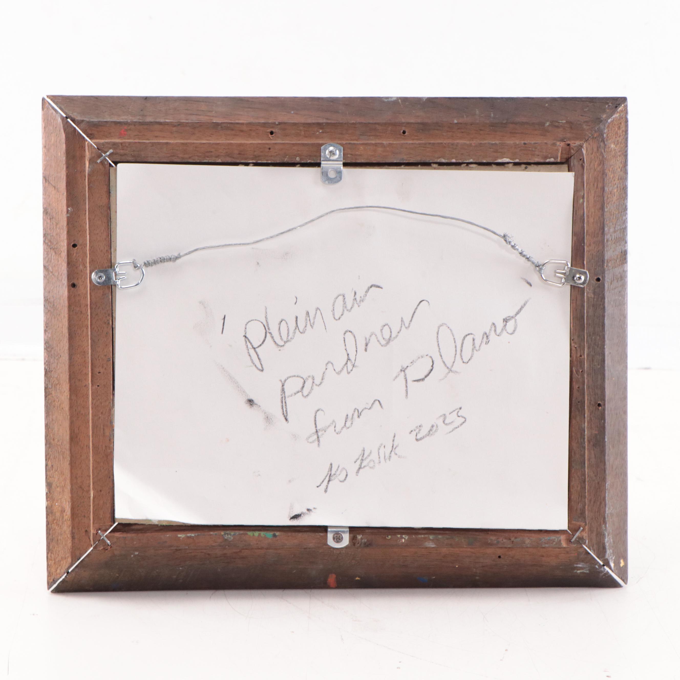 Kevin A. Kasik Oil Painting "Plein Air Pardner From Plano," 2023