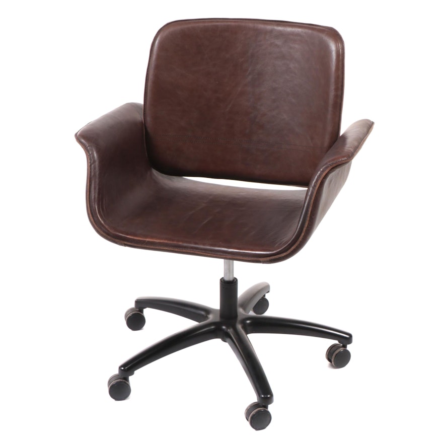 Maria Yee Inc. "Merced" Leather Adjustable-Height Swivel Desk Chair