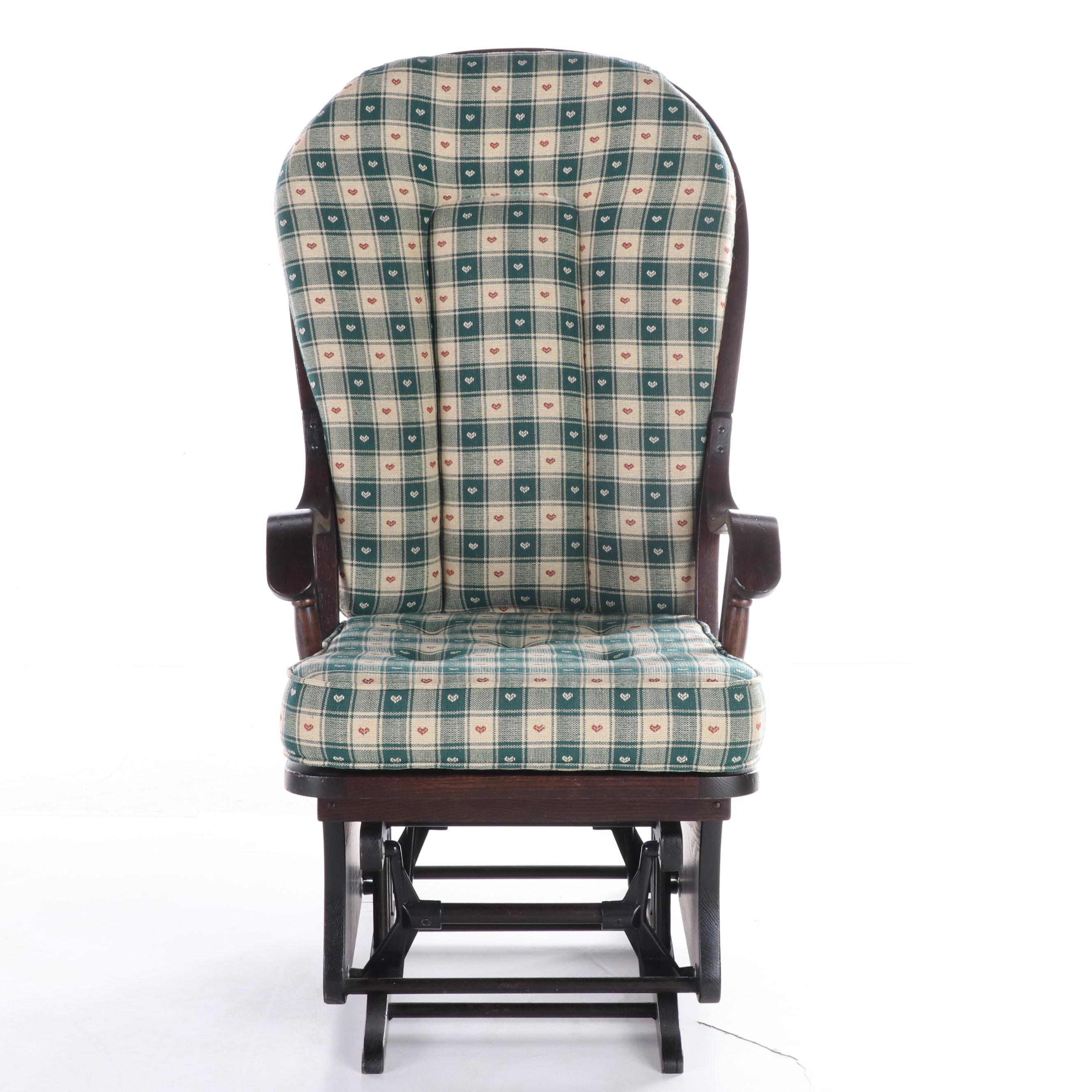 Ort Furniture Mfg. Co. Oak Glider-Rocker and Footstool