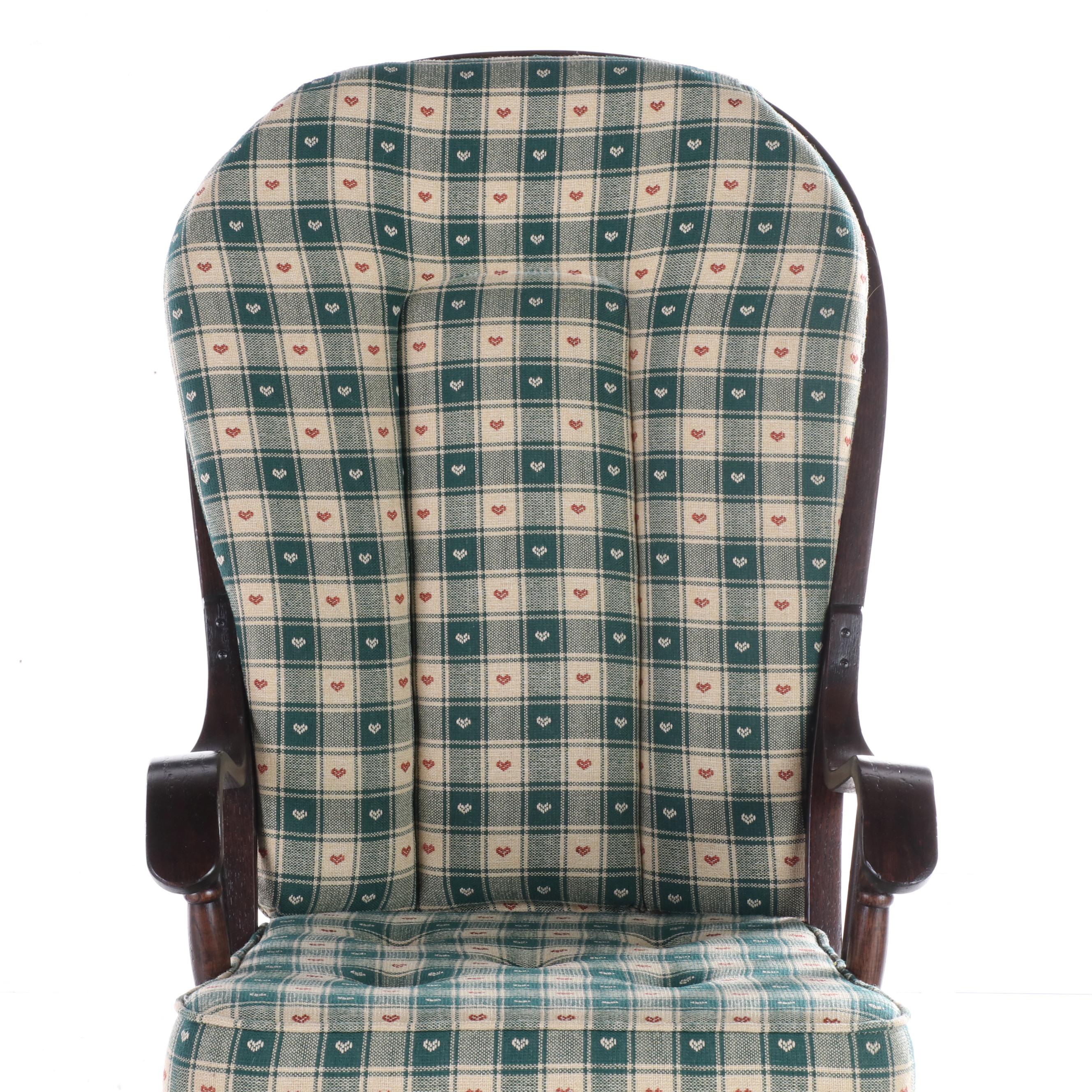 Ort Furniture Mfg. Co. Oak Glider-Rocker and Footstool