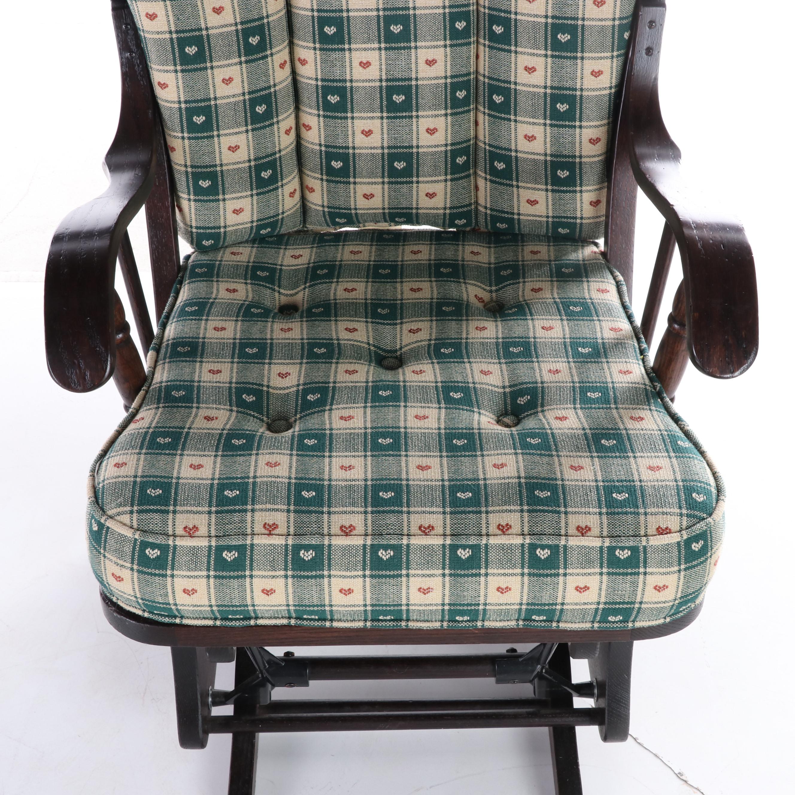 Ort Furniture Mfg. Co. Oak Glider-Rocker and Footstool