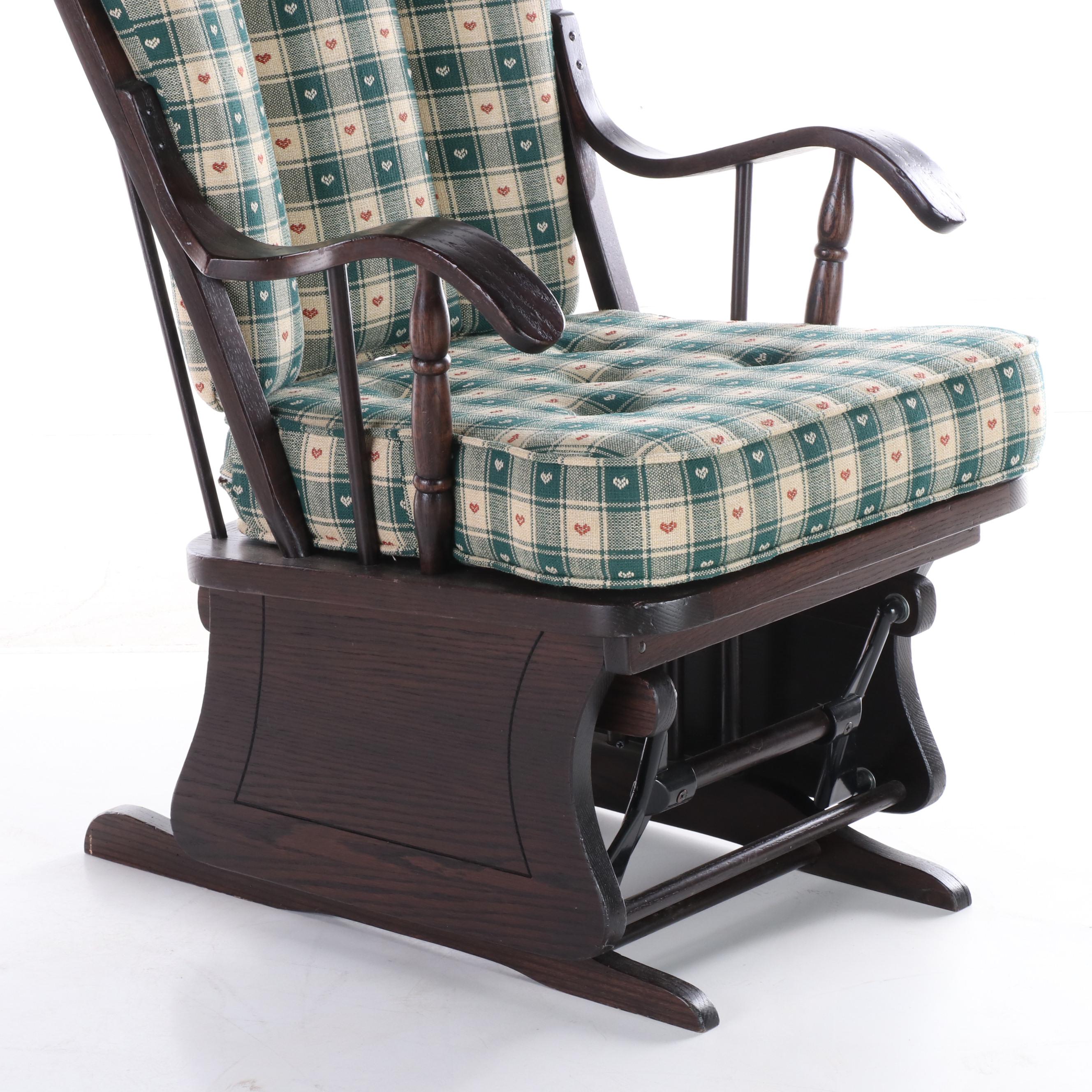 Ort Furniture Mfg. Co. Oak Glider-Rocker and Footstool