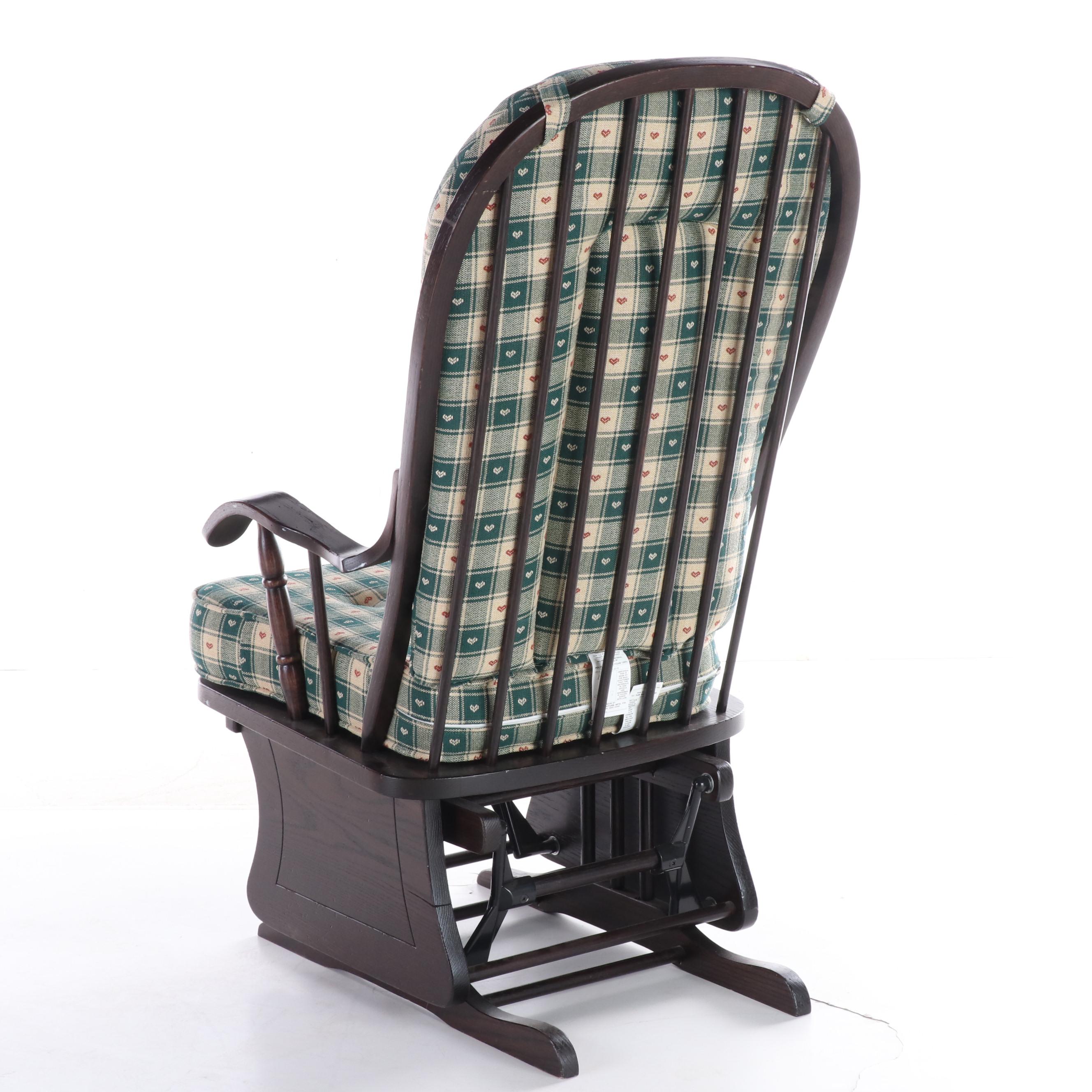 Ort Furniture Mfg. Co. Oak Glider-Rocker and Footstool