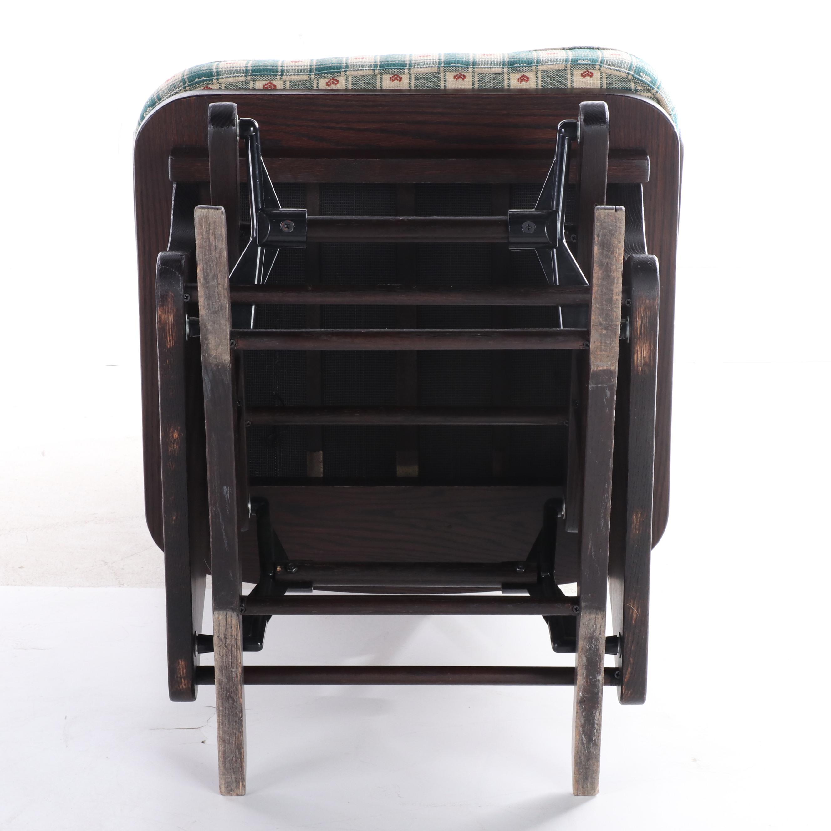 Ort Furniture Mfg. Co. Oak Glider-Rocker and Footstool