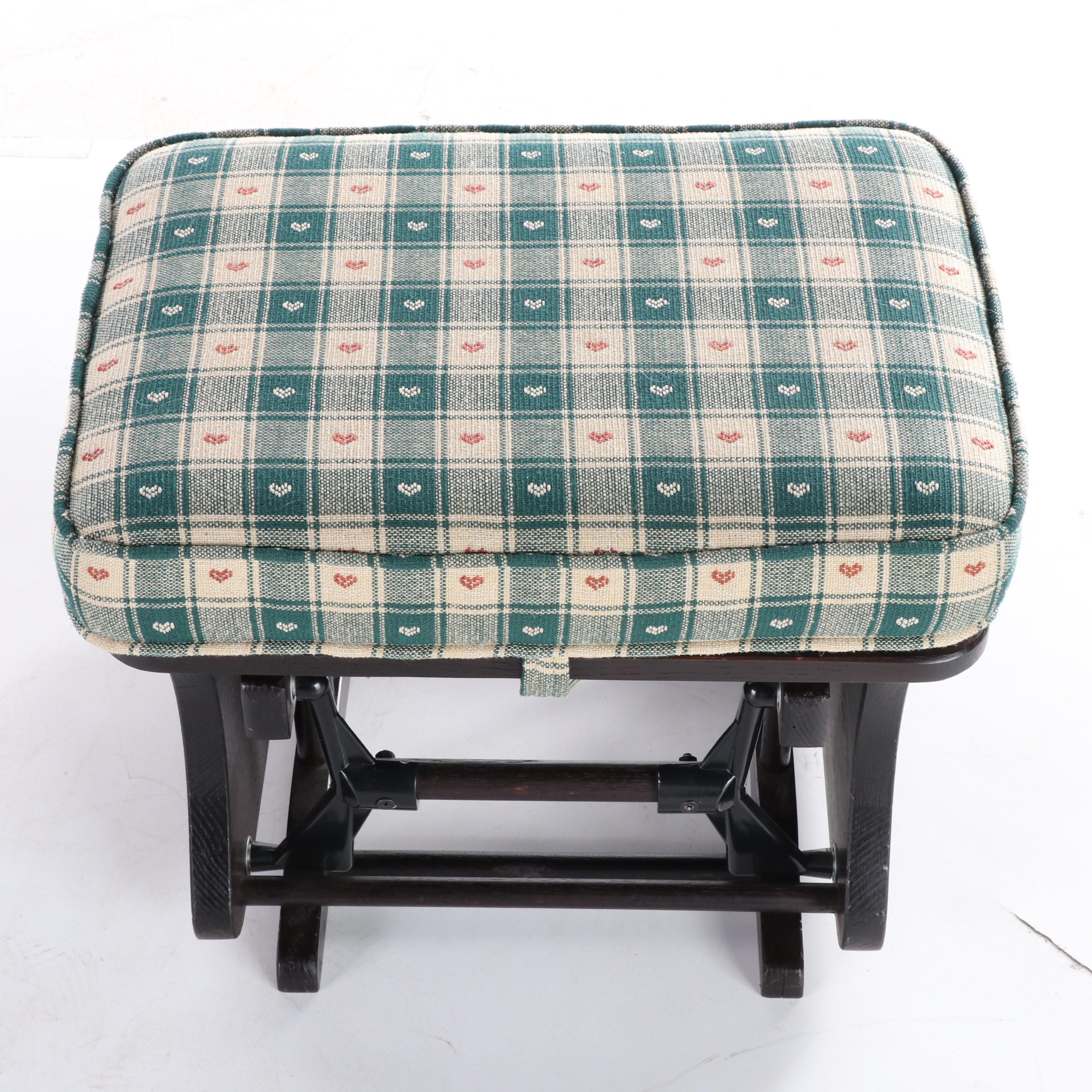 Ort Furniture Mfg. Co. Oak Glider-Rocker and Footstool