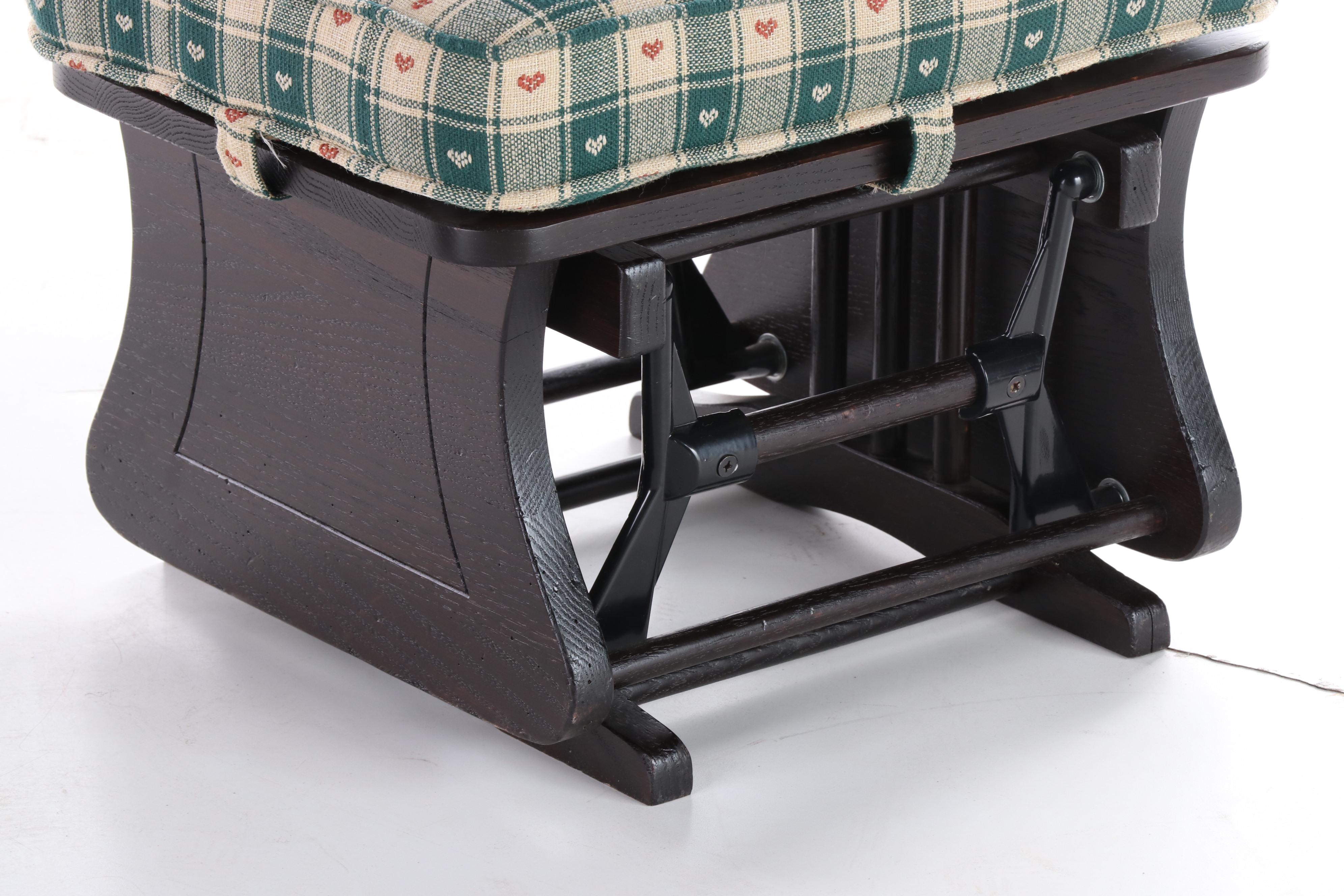 Ort Furniture Mfg. Co. Oak Glider-Rocker and Footstool