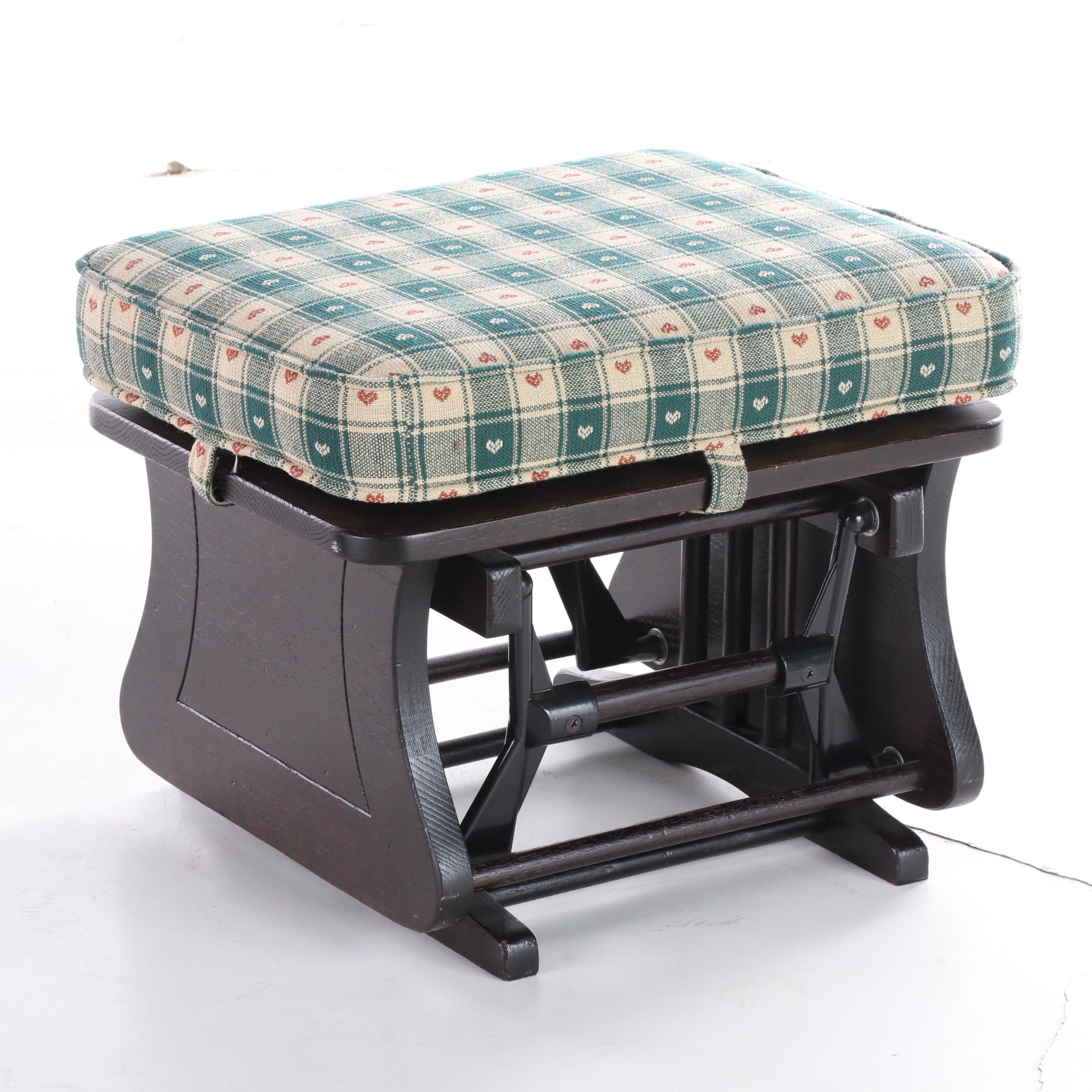 Ort Furniture Mfg. Co. Oak Glider-Rocker and Footstool