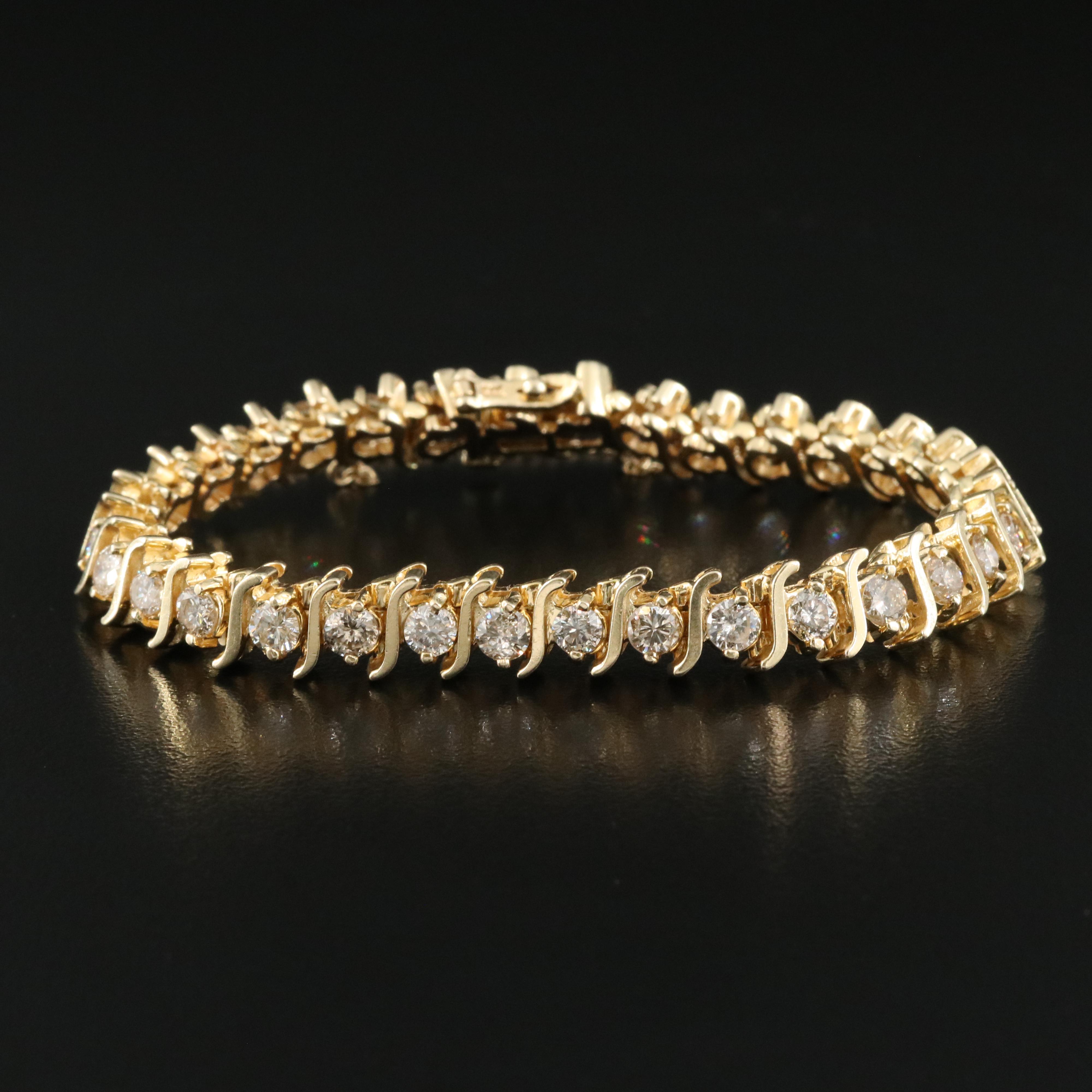 14K 6.95 CTW Diamond S Link Bracelet